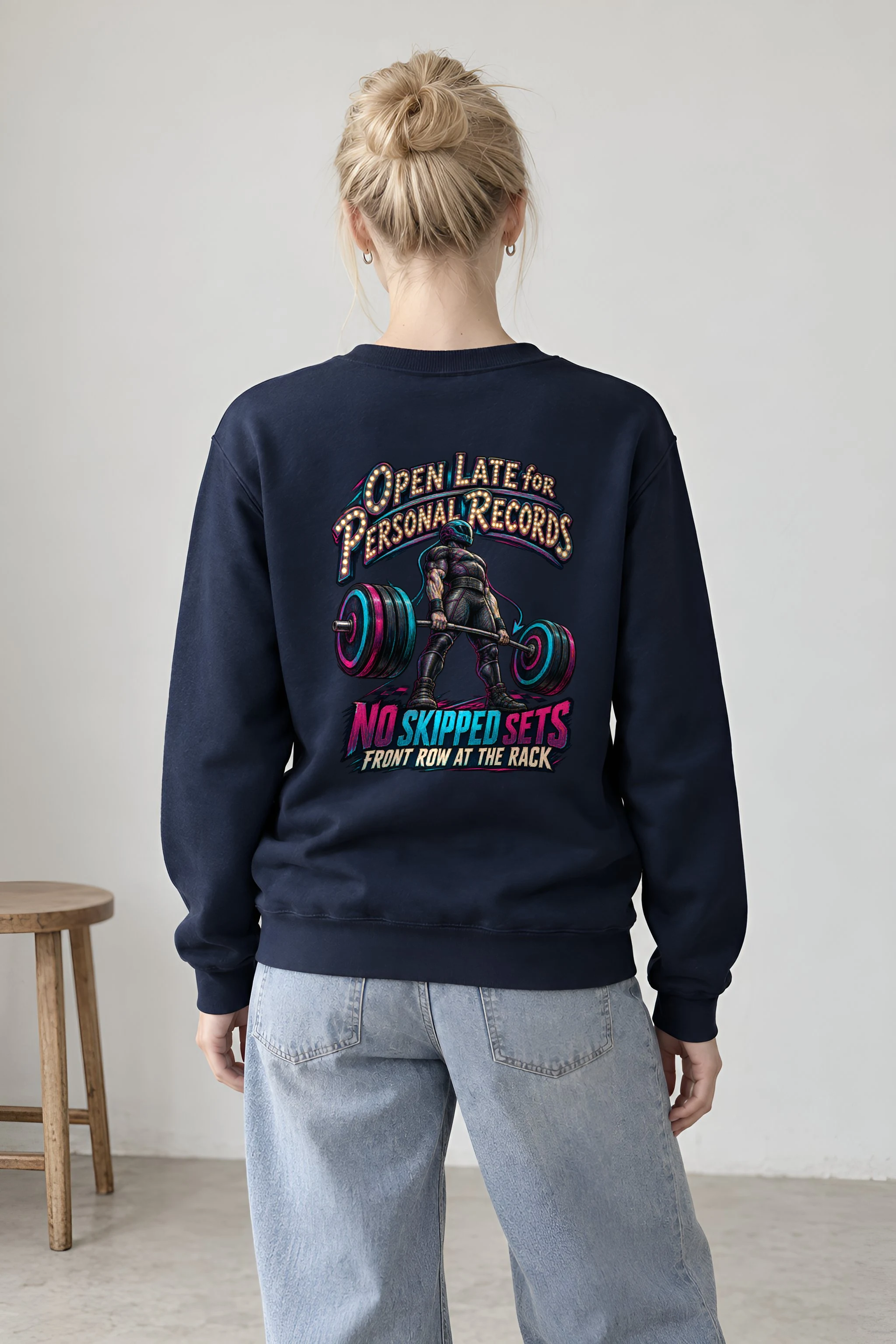 "Open Late for Personal Records" Heavy Blend Unisex Crewneck Sweatshirt