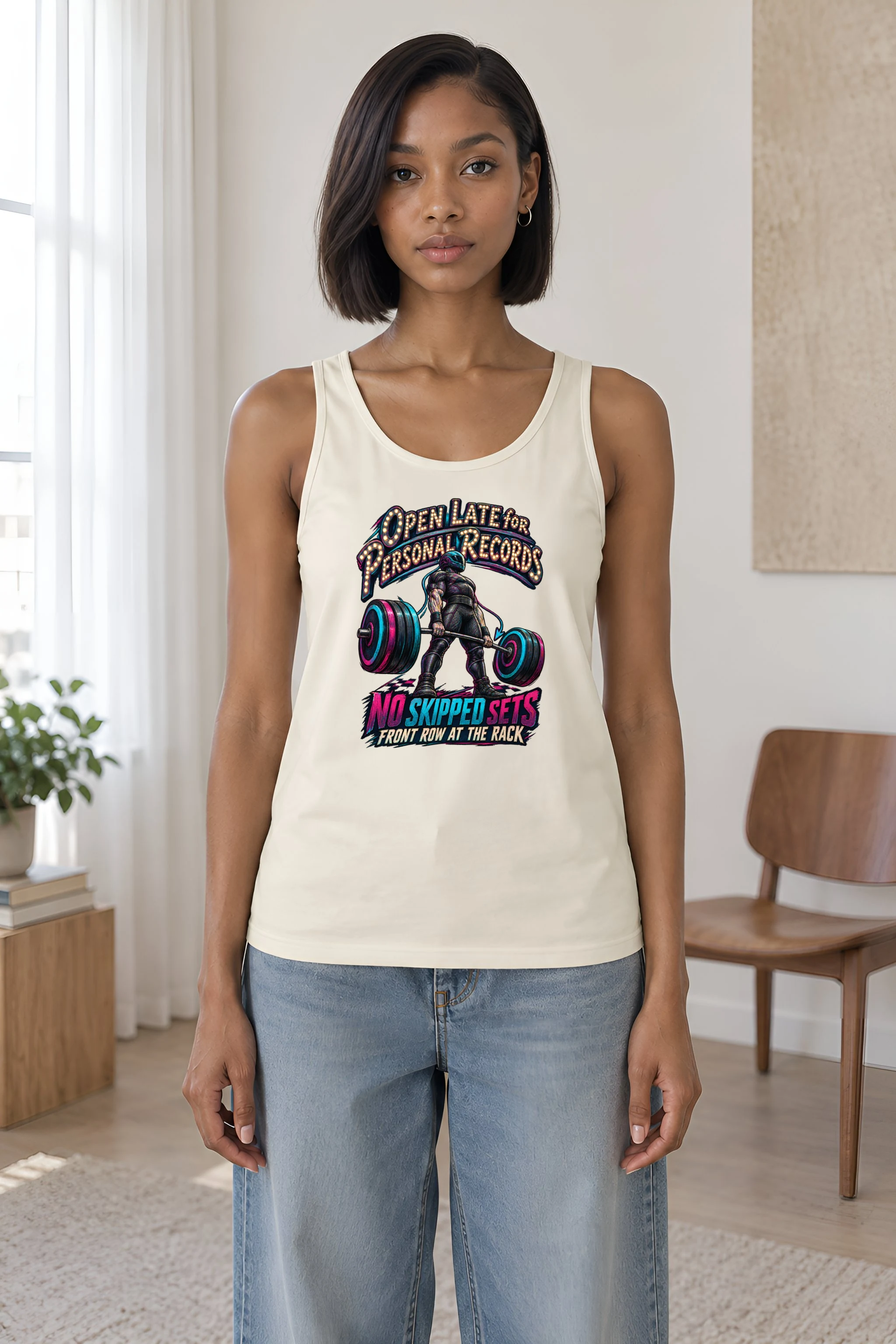 "Open Late for Personal Records" Unisex Jersey Tank
