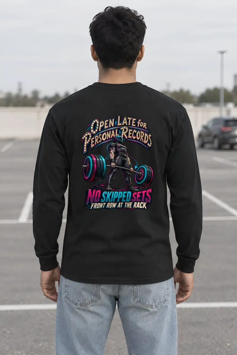 “Open Late for Personal Records” Unisex Longsleeve T-shirt