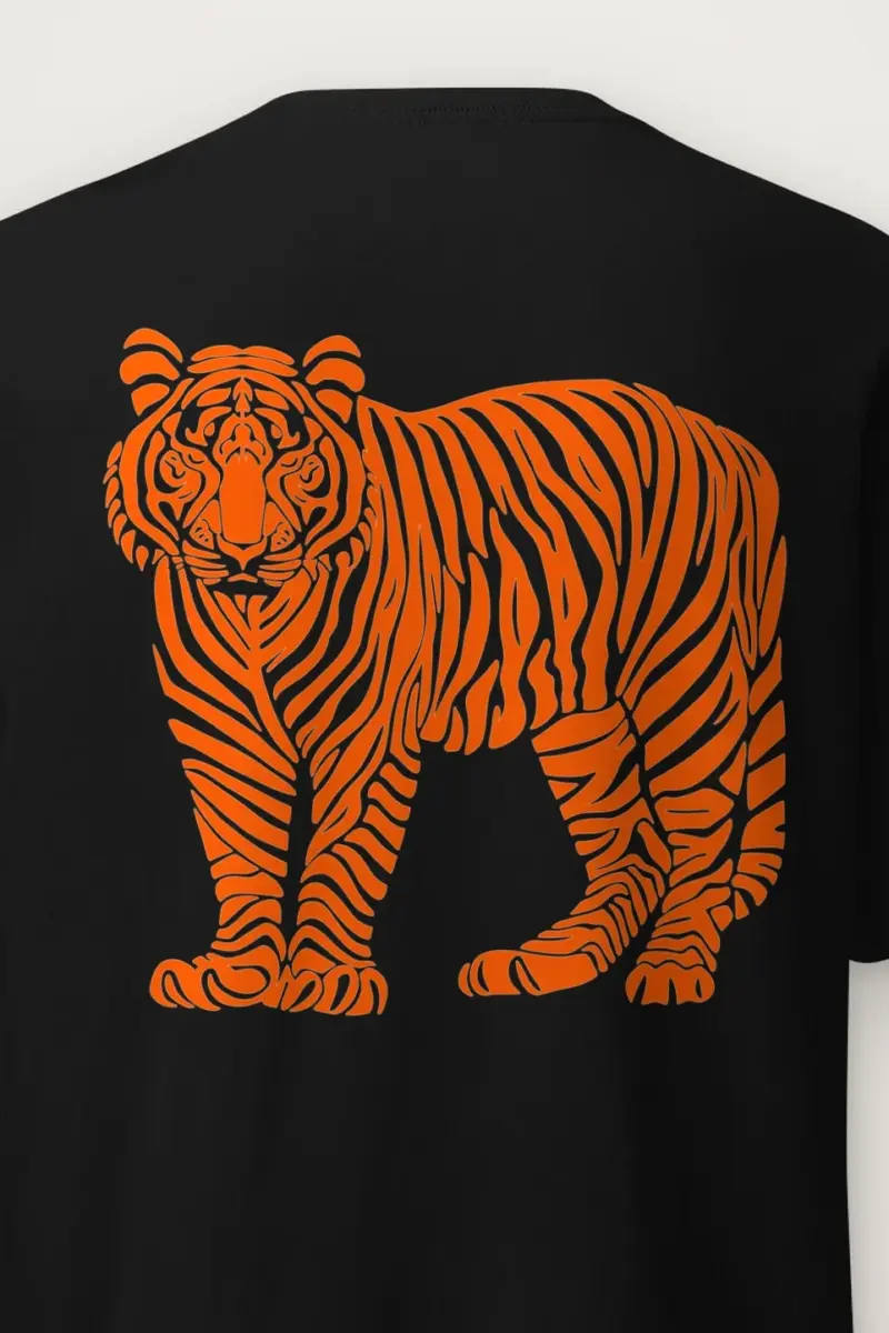 "Orange Tiger Lines" Heavyweight Unisex Crewneck T-shirt