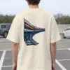 "Orange Window Passenger Train" Men's Oversized Heavyweight Crewneck T-Shirt