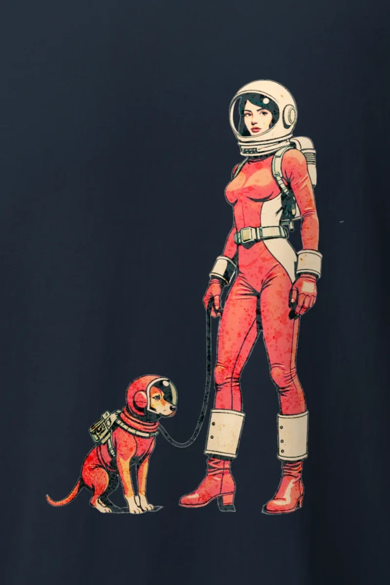 "Orbit Dog" Heavyweight Unisex Crewneck T-shirt