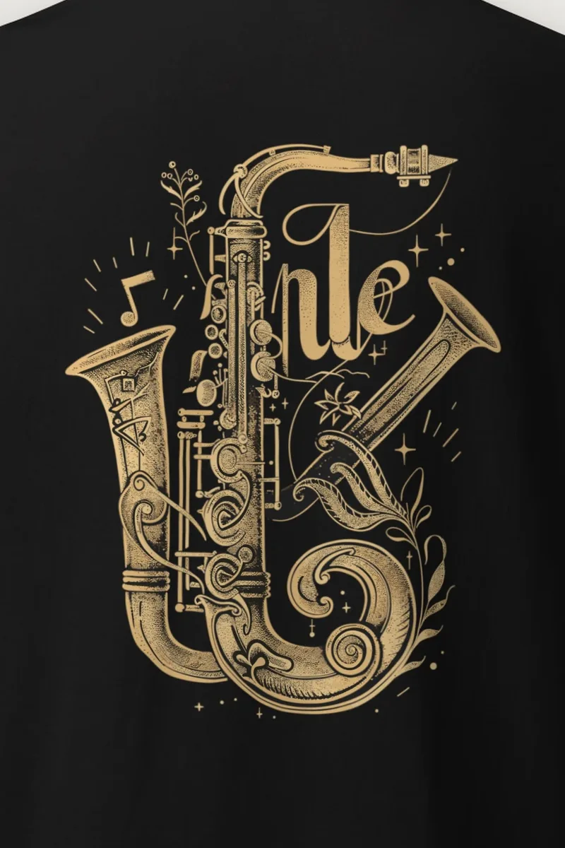 "Ornate Jazz Saxophones" Heavyweight Unisex Crewneck T-shirt