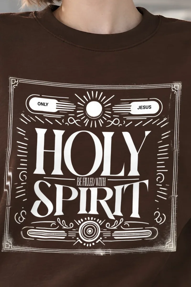 "Ornate Spirit Lettering" 1 Crewneck Sweatshirt - the graphic up close