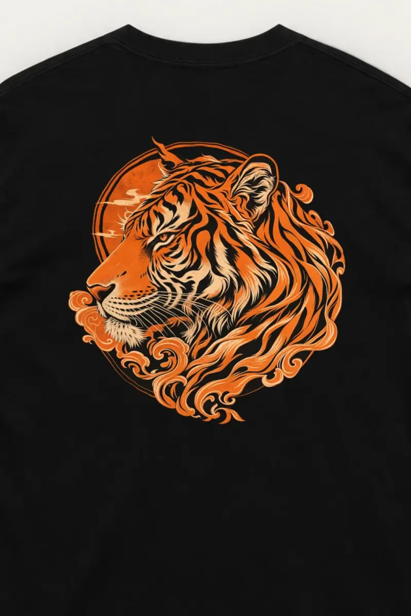 "Ornate Tiger Profile" Unisex Longsleeve T-shirt