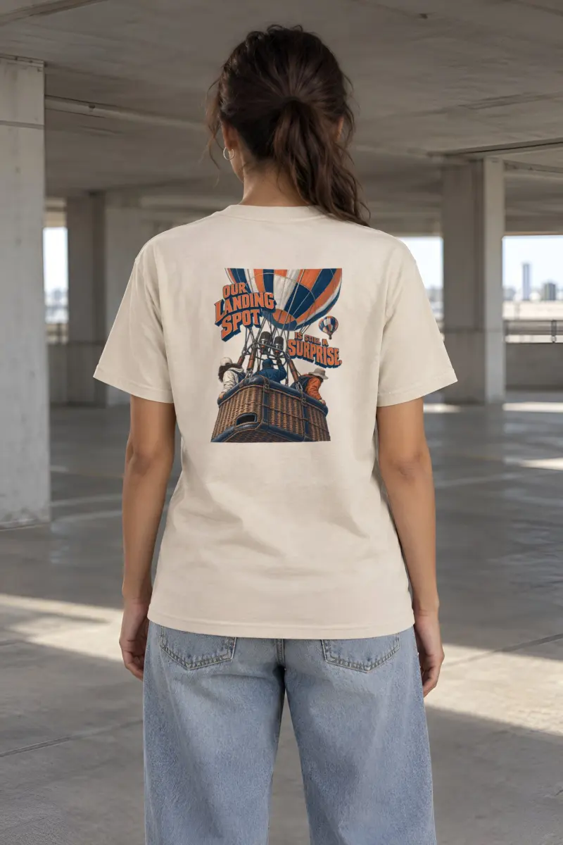 “Our Landing Spot Is Still a Surprise” Heavyweight Unisex Crewneck T-shirt