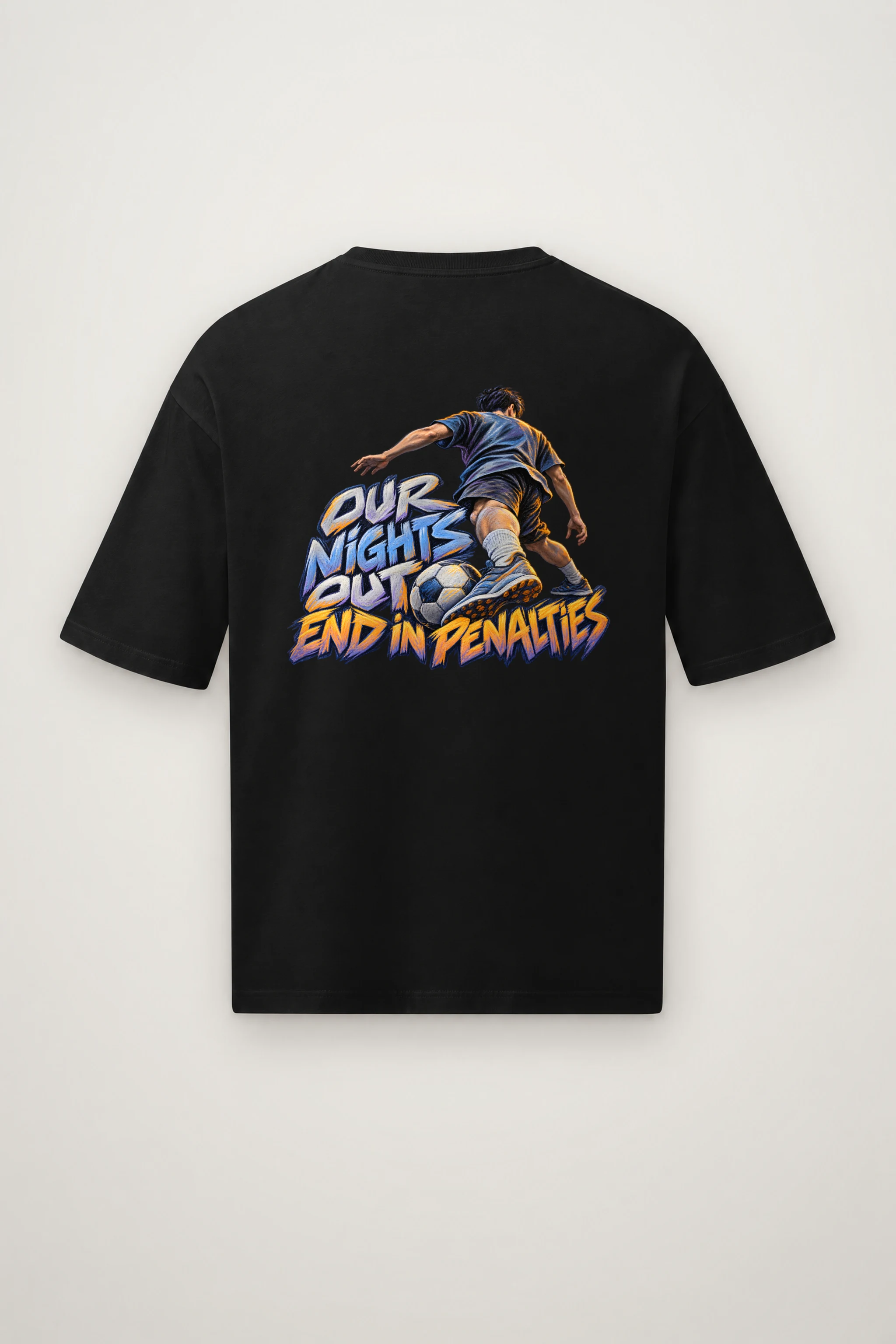 "Our Nights Out End in Penalties" Men's Oversized Heavyweight Crewneck T-Shirt
