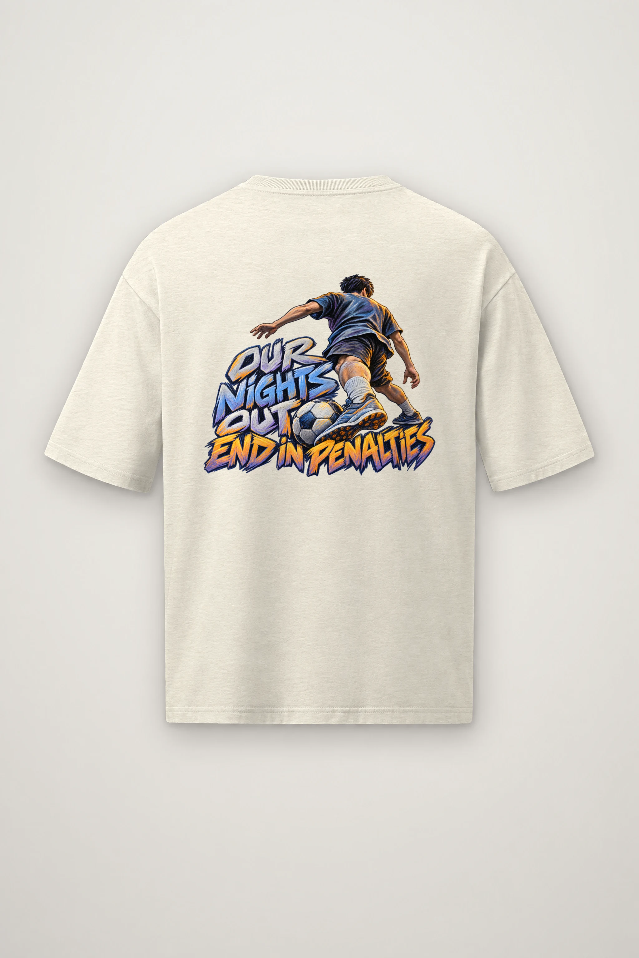 "Our Nights Out End in Penalties" Men's Oversized Heavyweight Crewneck T-Shirt