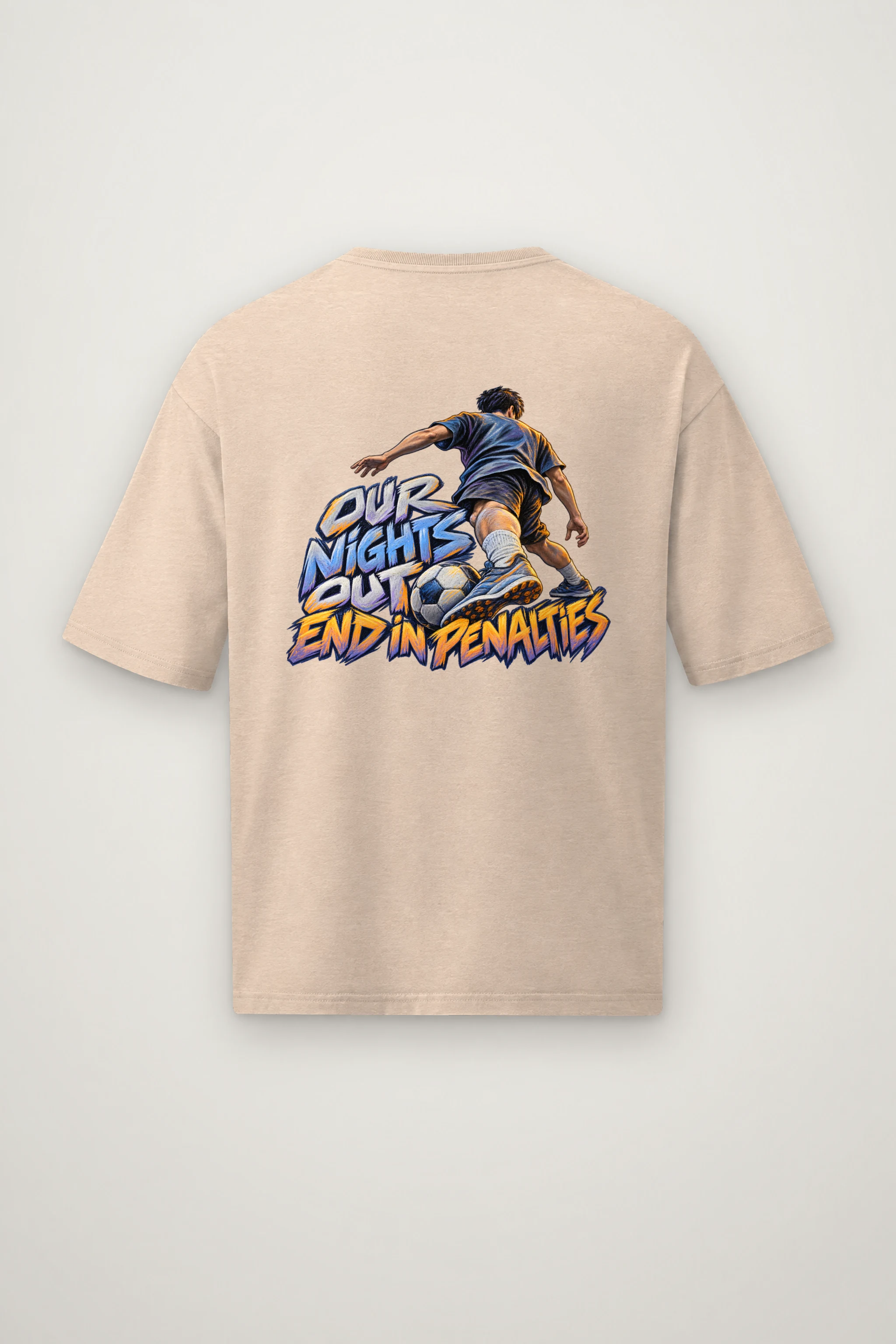 "Our Nights Out End in Penalties" Men's Oversized Heavyweight Crewneck T-Shirt