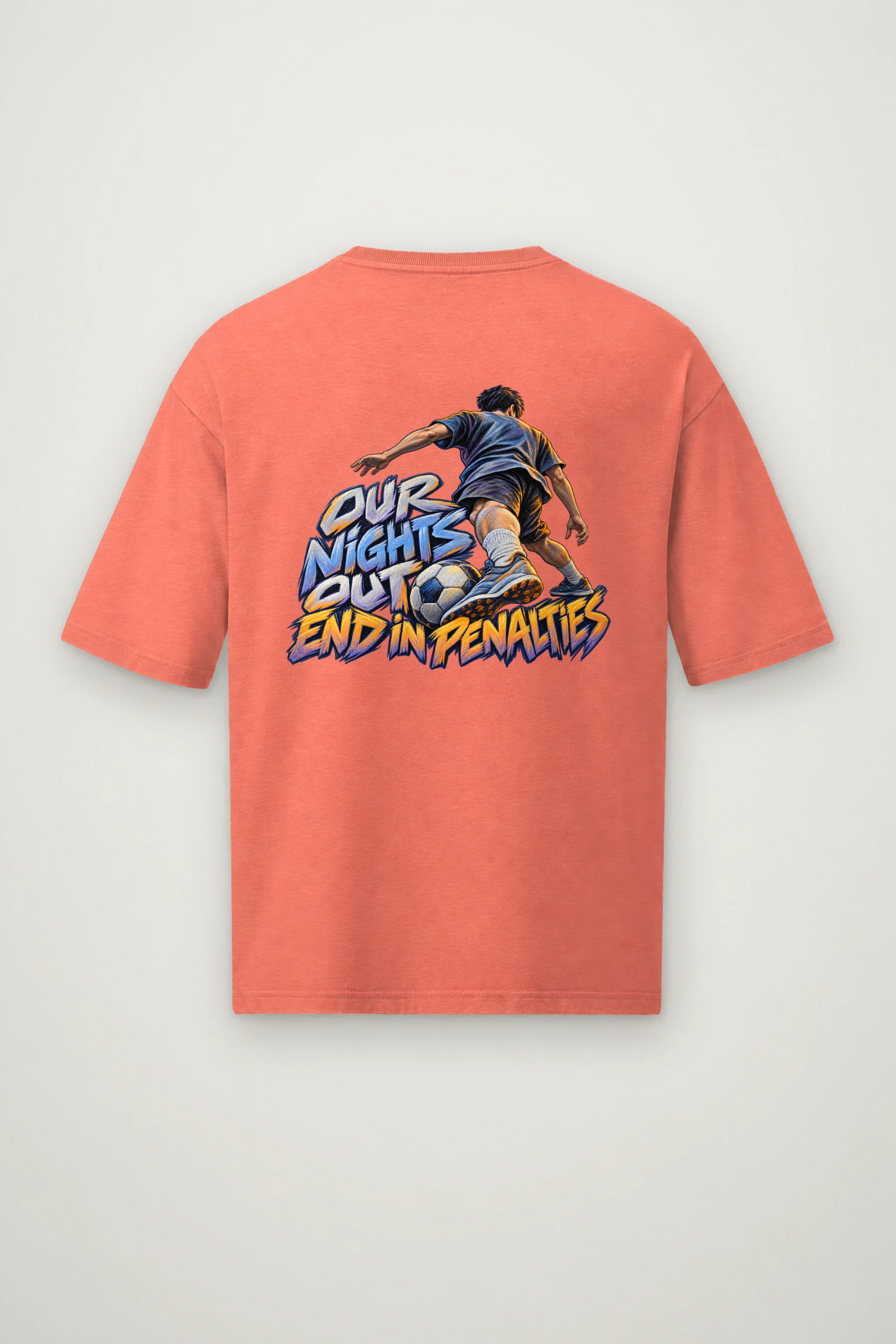"Our Nights Out End in Penalties" Men's Oversized Heavyweight Crewneck T-Shirt