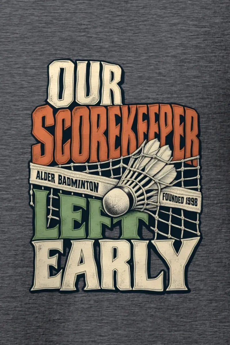 "Our Scorekeeper Left Early" Heavy Blend Unisex Pullover Hoodie - the graphic up close
