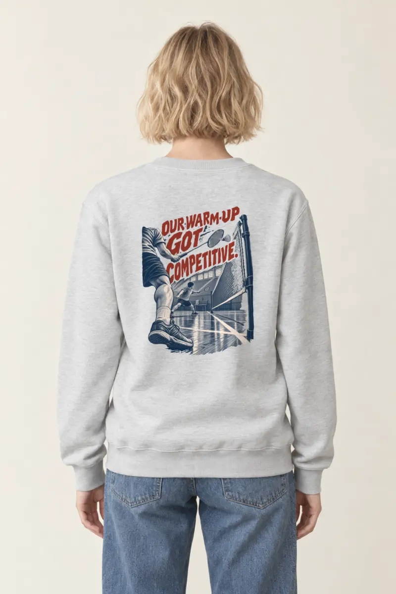 "Our Warm-Up Got Competitive" Heavy Blend Unisex Crewneck Sweatshirt