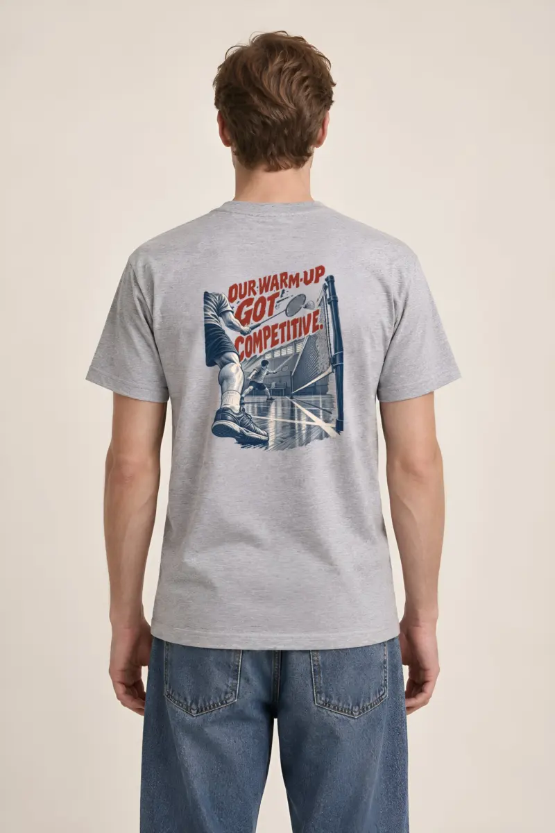 “Our Warm-Up Got Competitive” Heavyweight Unisex Crewneck T-shirt
