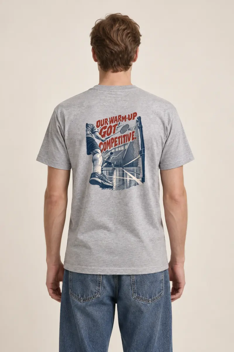 "Our Warm-Up Got Competitive" Heavyweight Unisex Crewneck T-shirt