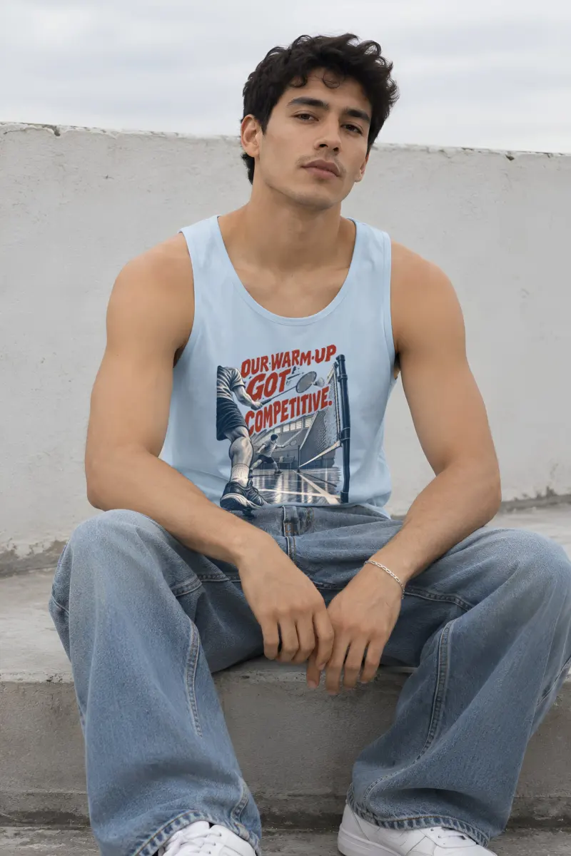 "Our Warm-Up Got Competitive" Unisex Jersey Tank