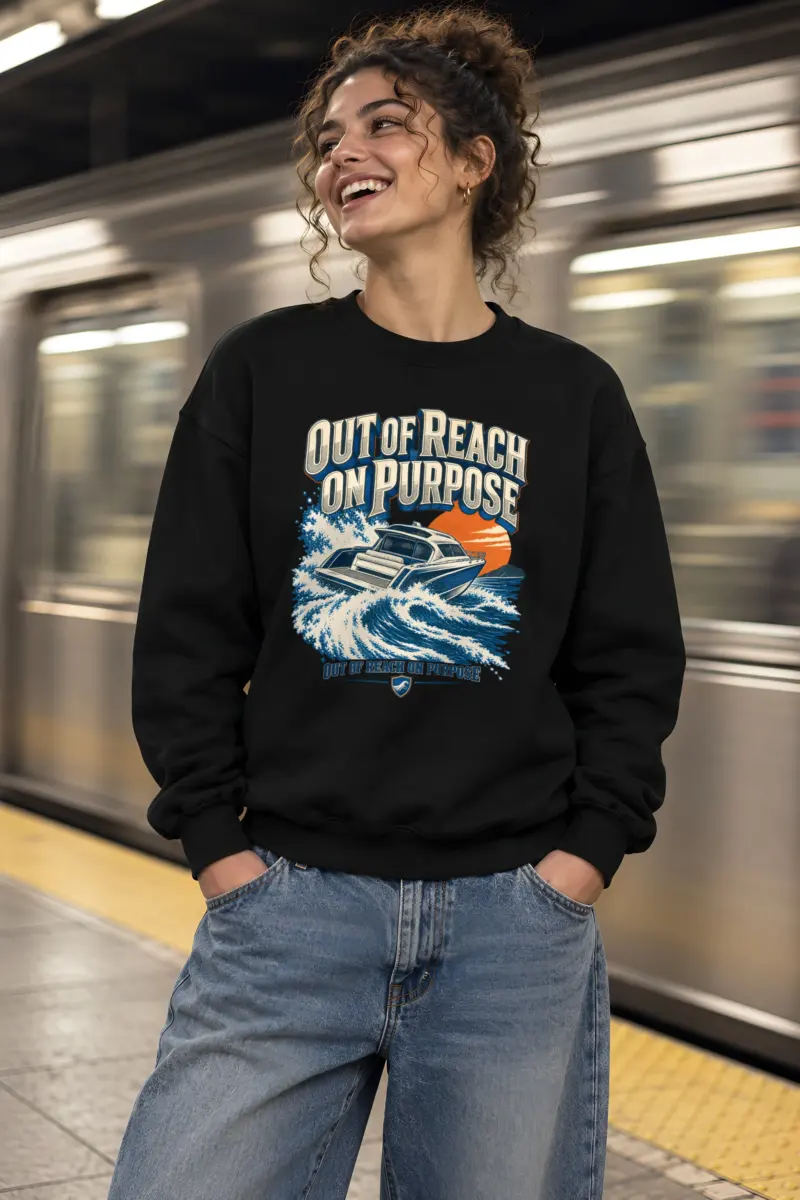 "Out of Reach on Purpose" Heavy Blend Unisex Crewneck Sweatshirt
