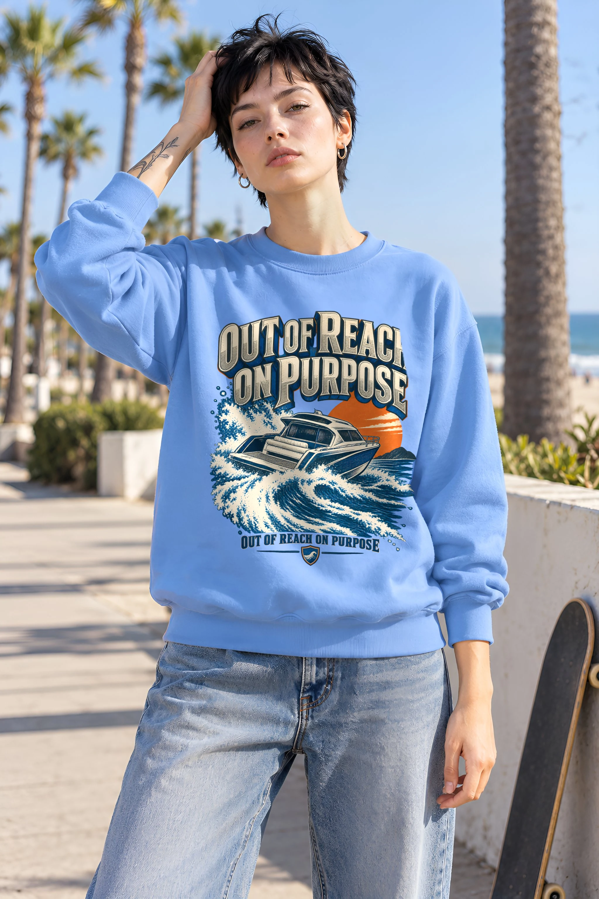 "Out of Reach on Purpose" 1 Crewneck Sweatshirt