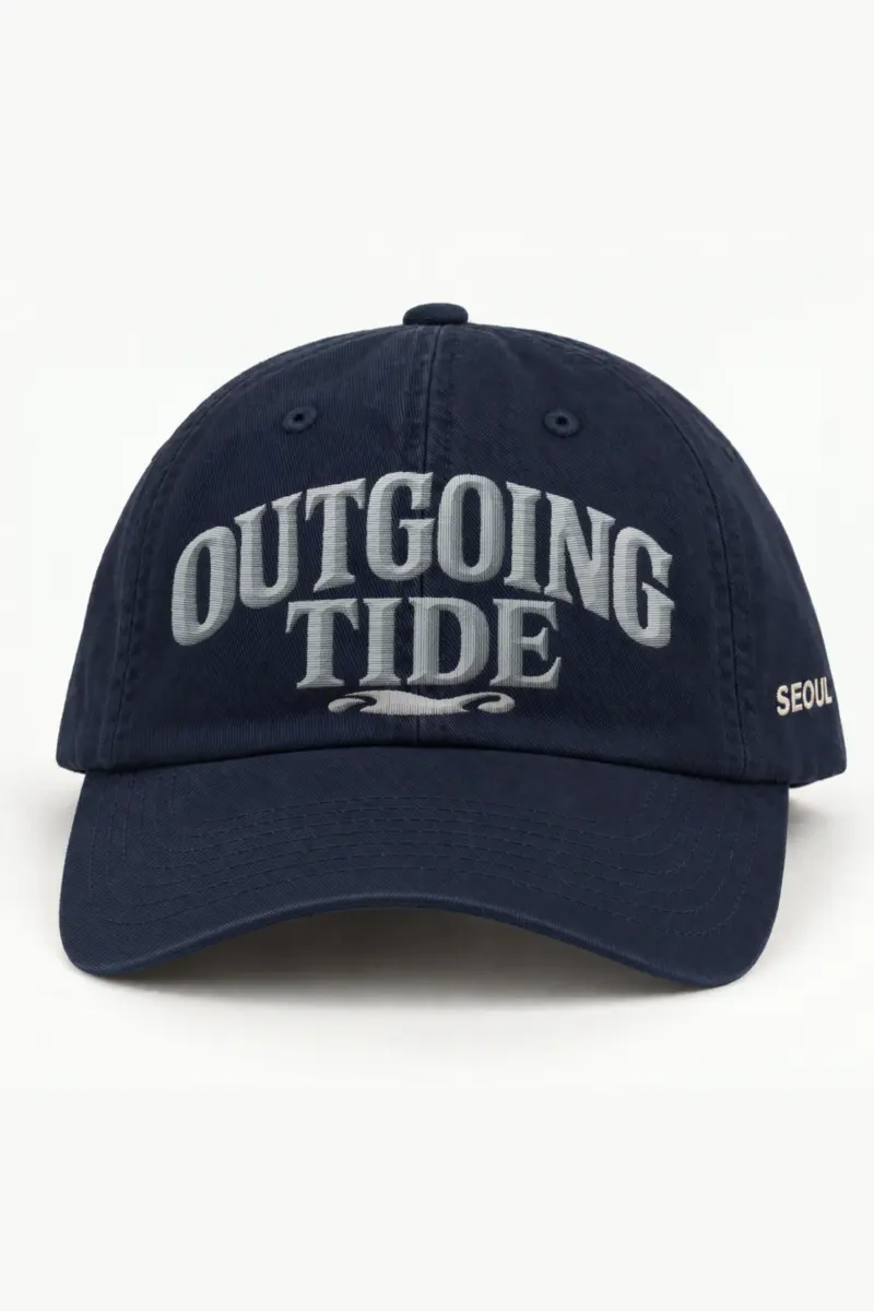 "Outgoing Tide" Classic Dad Hat · Embroidered — navy/cap-front