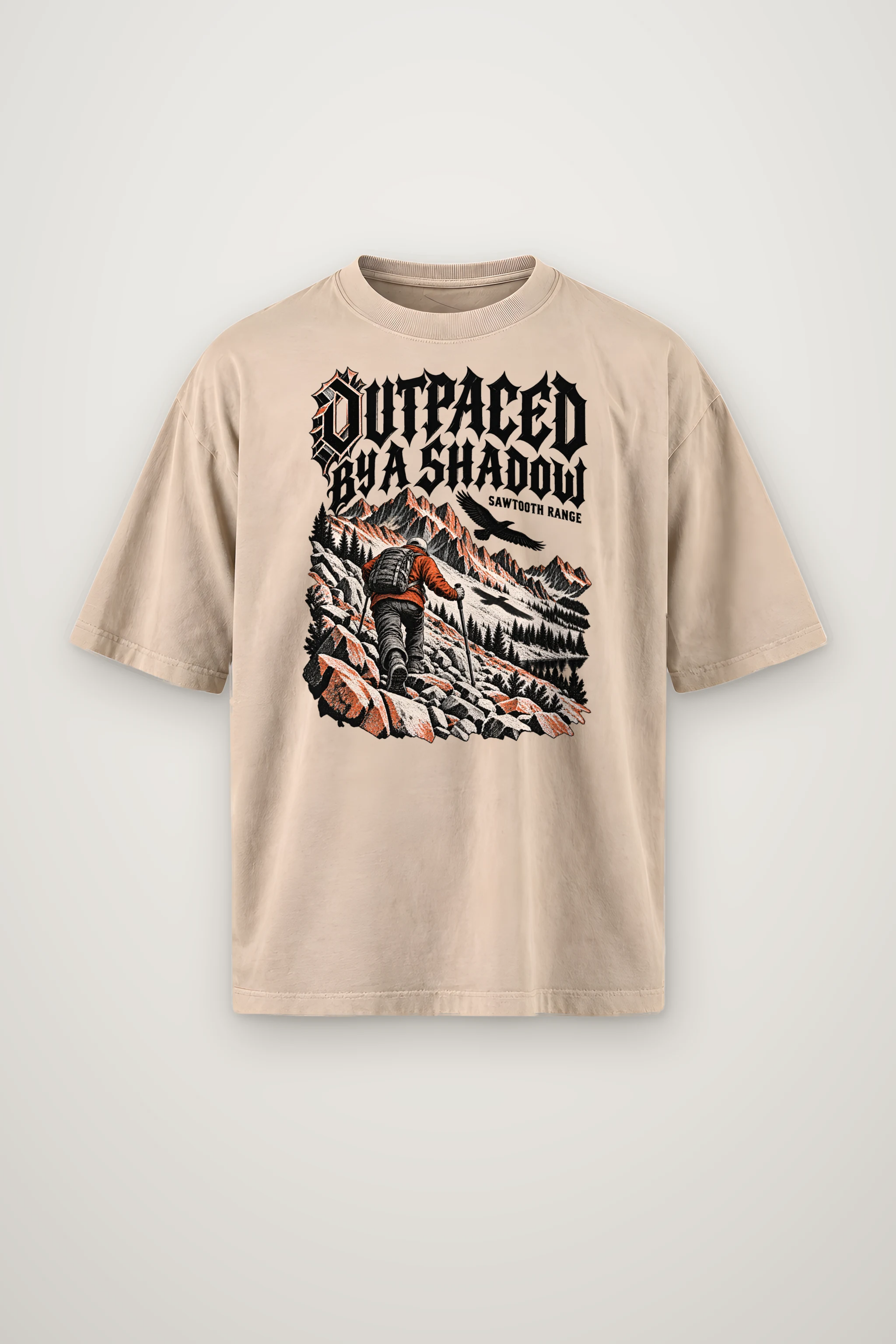 "Outpaced by a Shadow" Men's Oversized Heavyweight Crewneck T-Shirt
