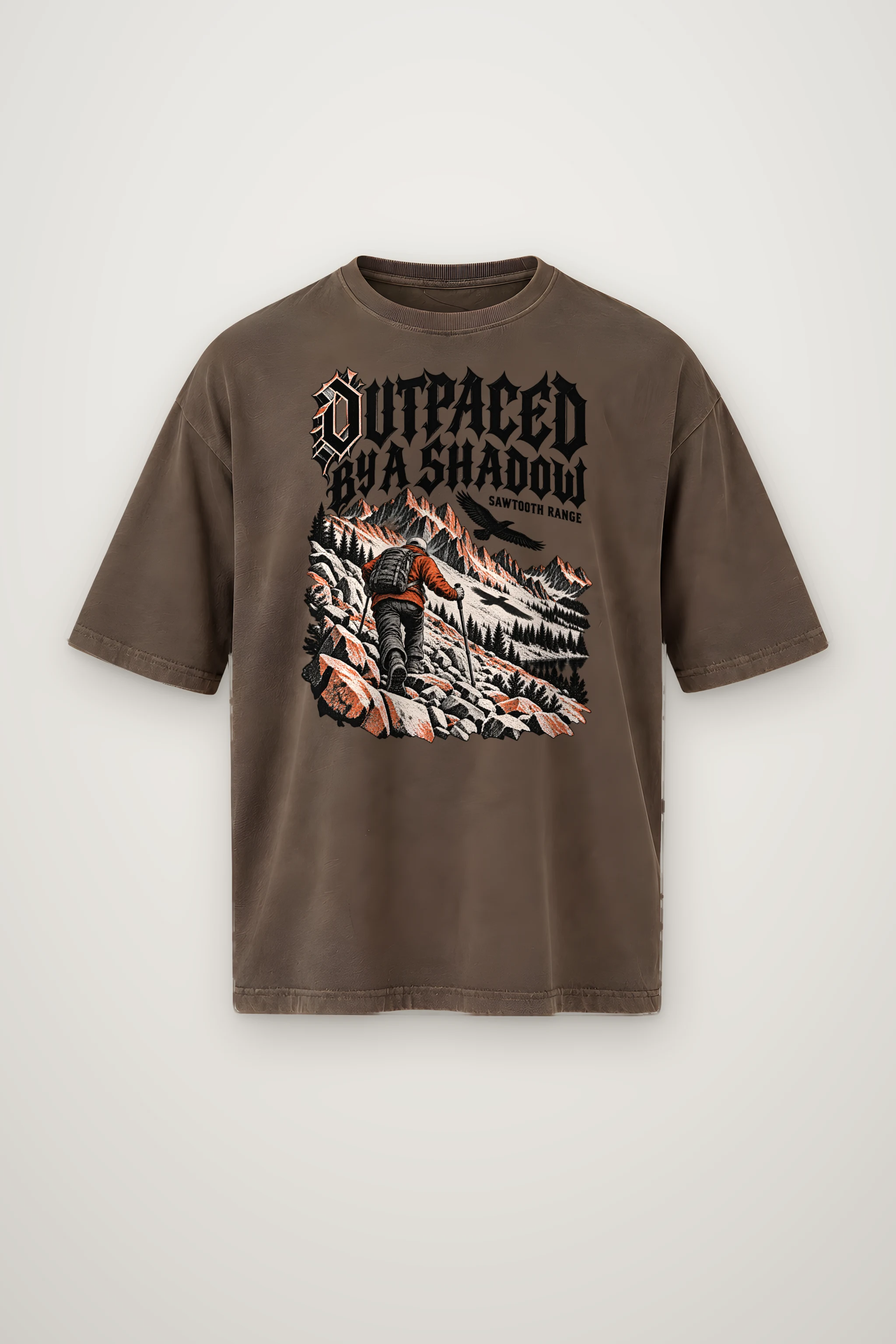 "Outpaced by a Shadow" Men's Oversized Heavyweight Crewneck T-Shirt