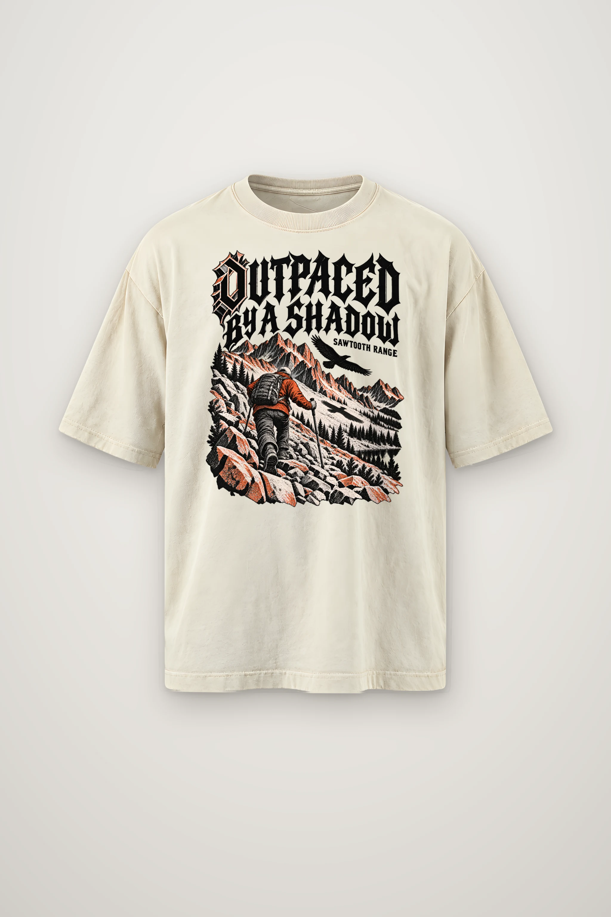 "Outpaced by a Shadow" Men's Oversized Heavyweight Crewneck T-Shirt
