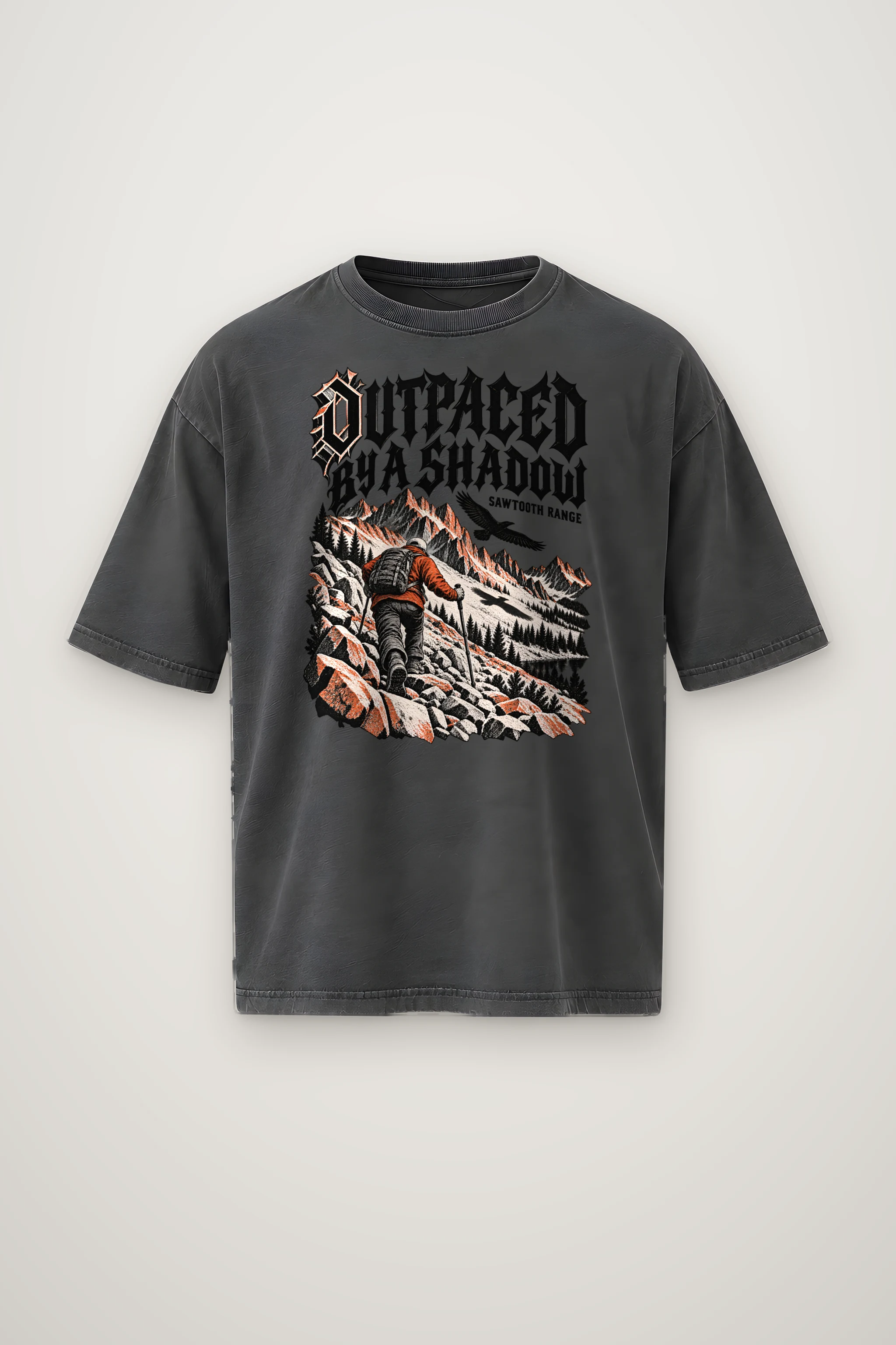"Outpaced by a Shadow" Men's Oversized Heavyweight Crewneck T-Shirt