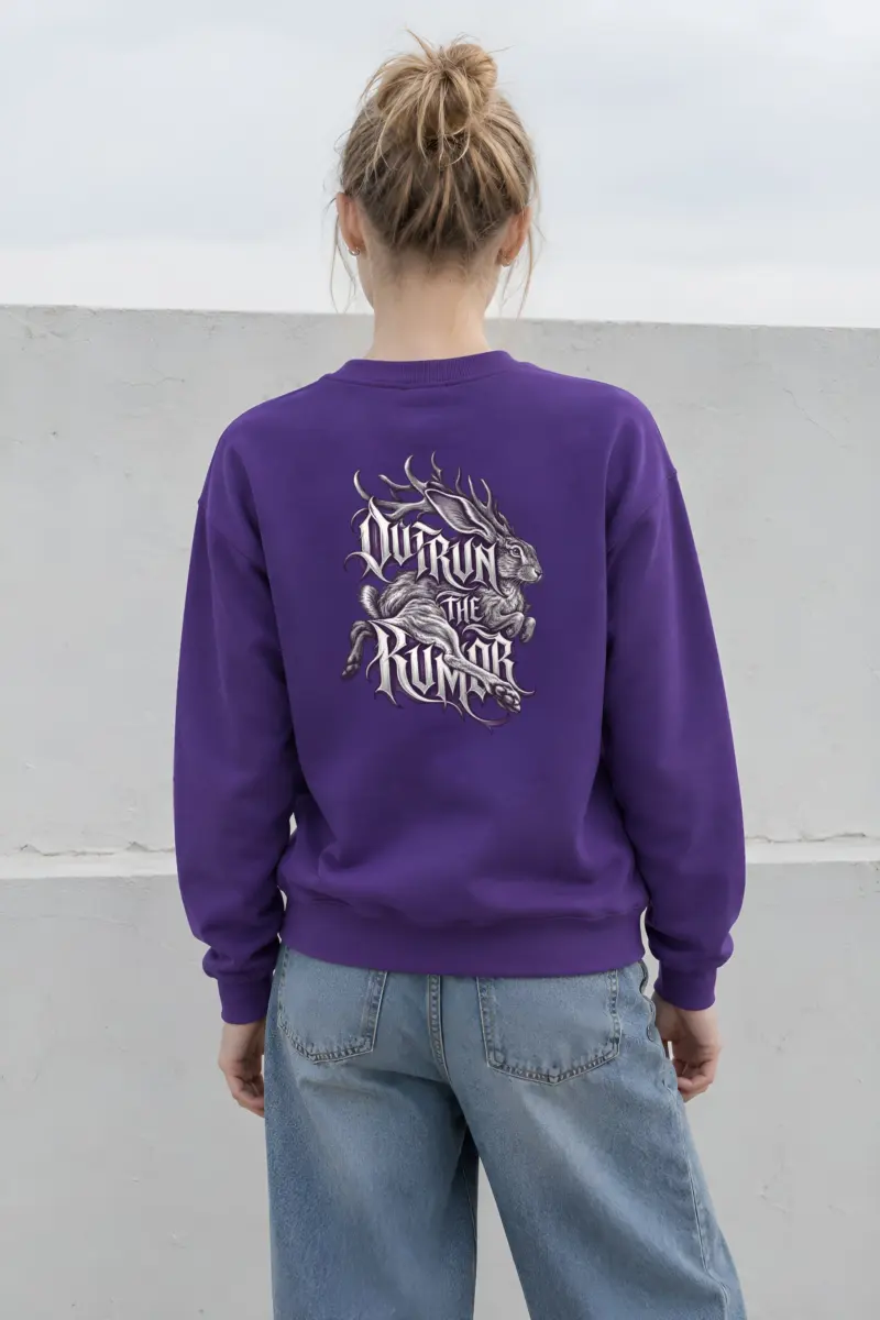 “Outrun the Rumor” Heavy Blend Unisex Crewneck Sweatshirt