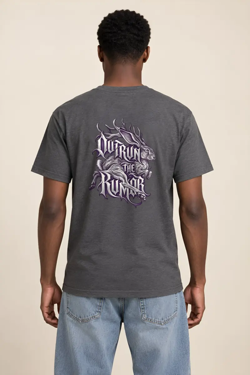 “Outrun the Rumor” Heavyweight Unisex Crewneck T-shirt