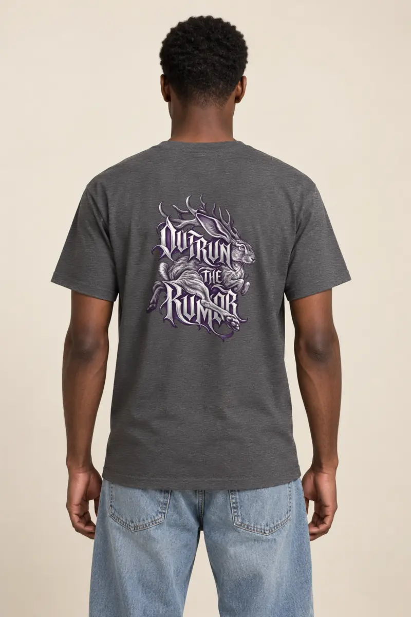 "Outrun the Rumor" Heavyweight Unisex Crewneck T-shirt