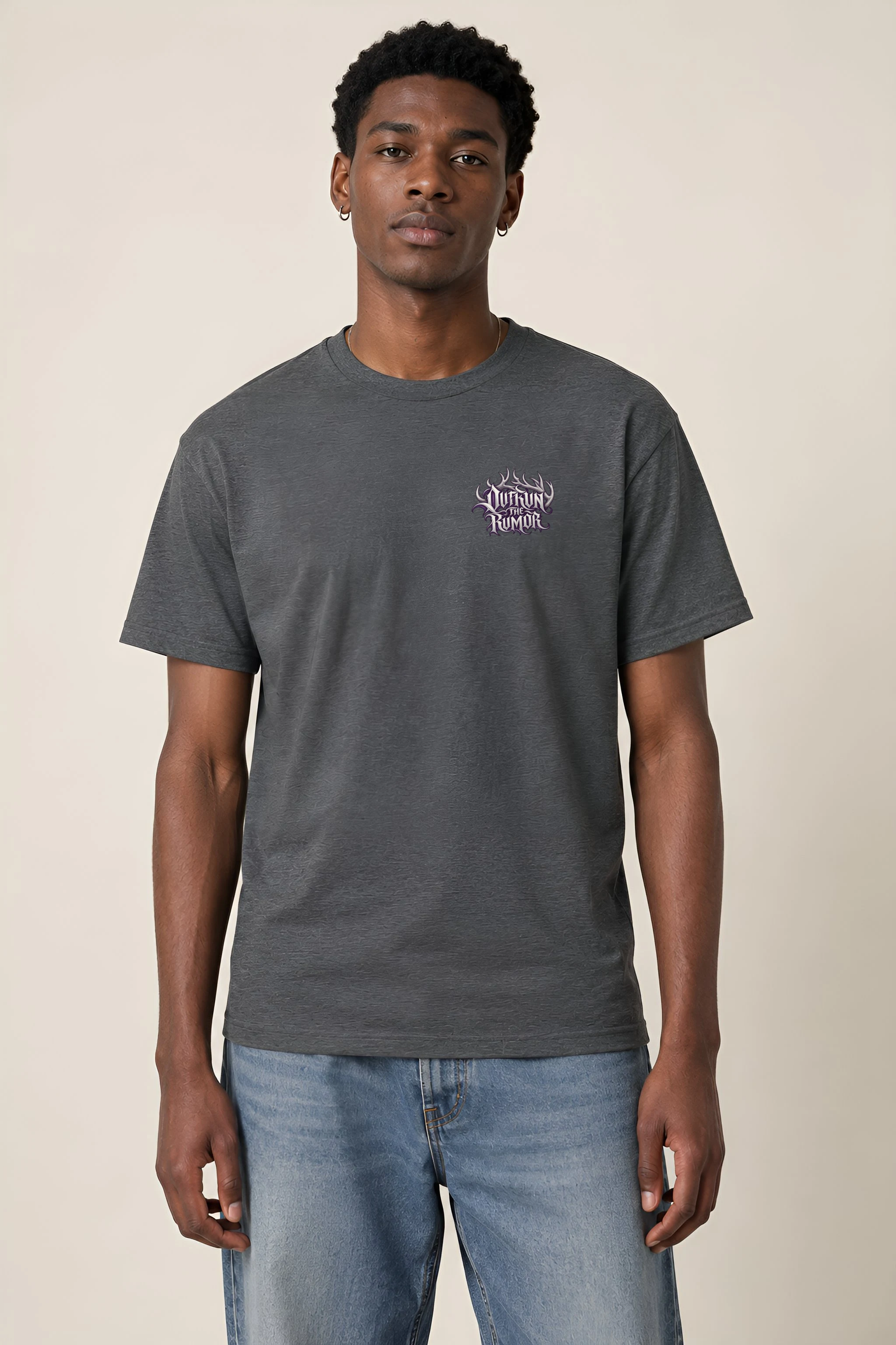 "Outrun the Rumor" Heavyweight Unisex Crewneck T-shirt
