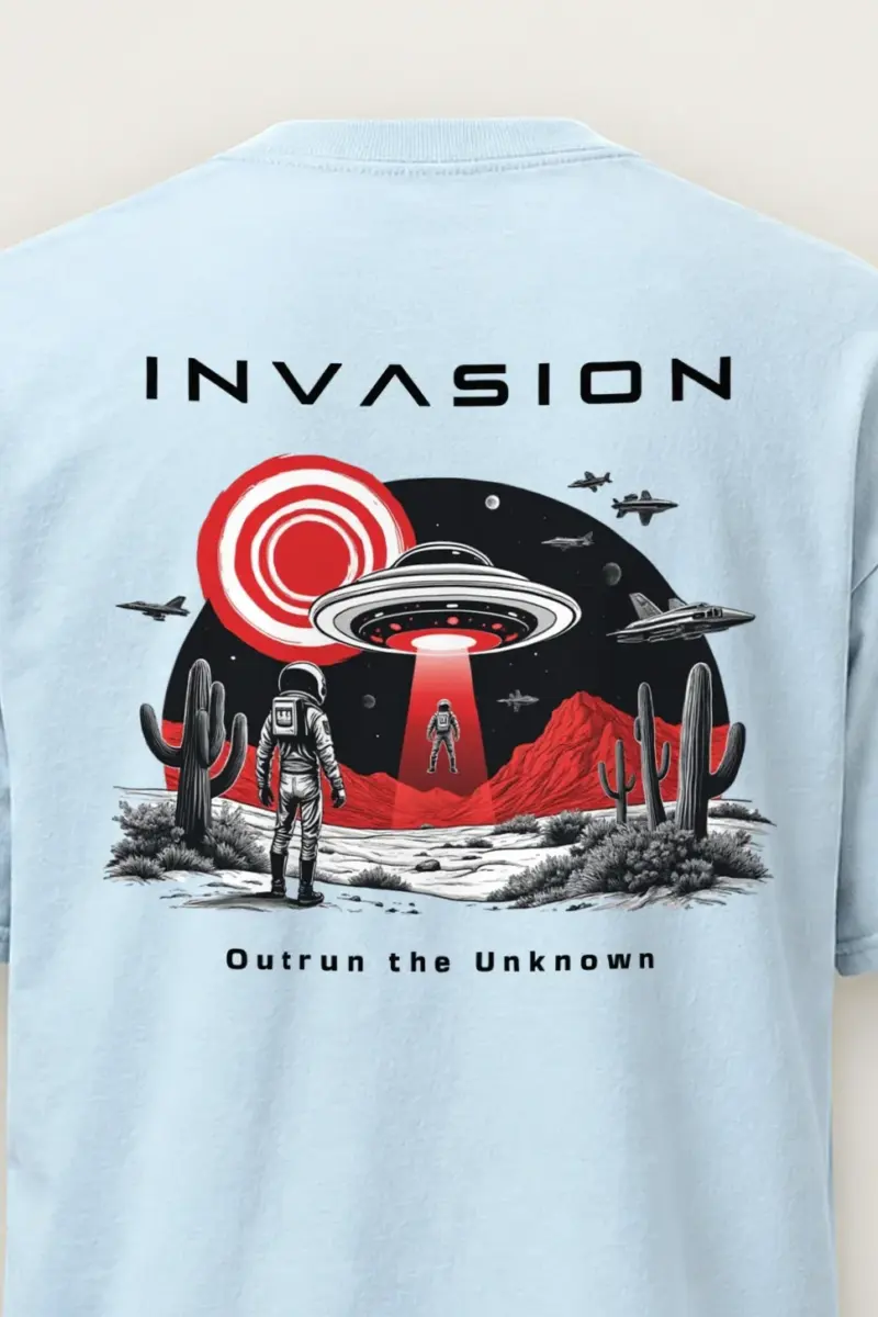 "Outrun The Unknown" Heavyweight Unisex Crewneck T-shirt
