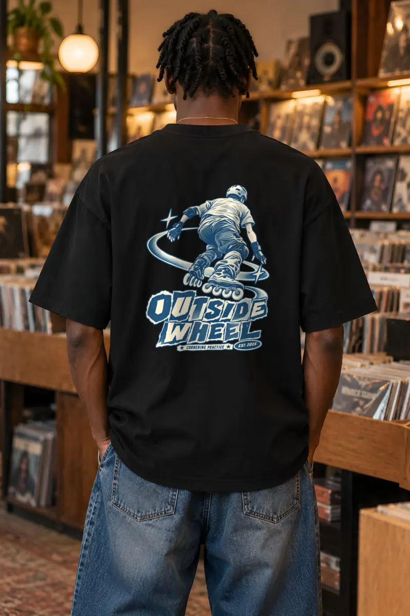 "Outside Wheel Cornering Practice" Unisex Oversized Heavyweight Crewneck T-Shirt