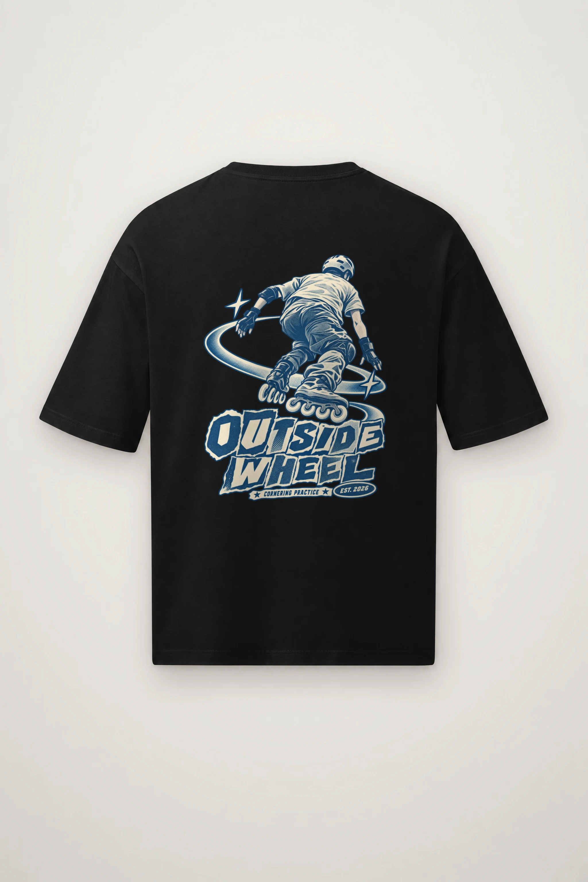 "Outside Wheel Cornering Practice" Men's Oversized Heavyweight Crewneck T-Shirt