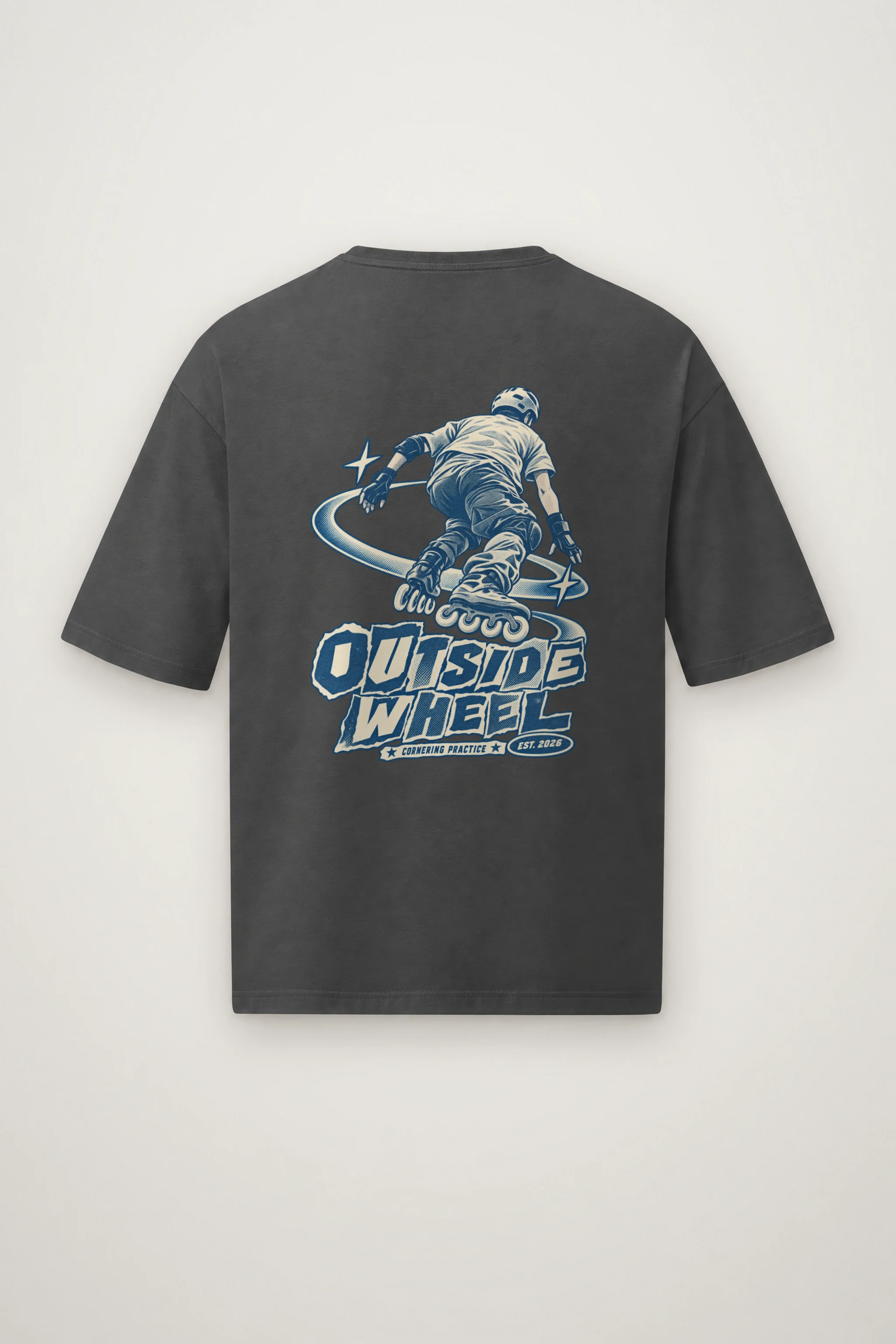 "Outside Wheel Cornering Practice" Men's Oversized Heavyweight Crewneck T-Shirt