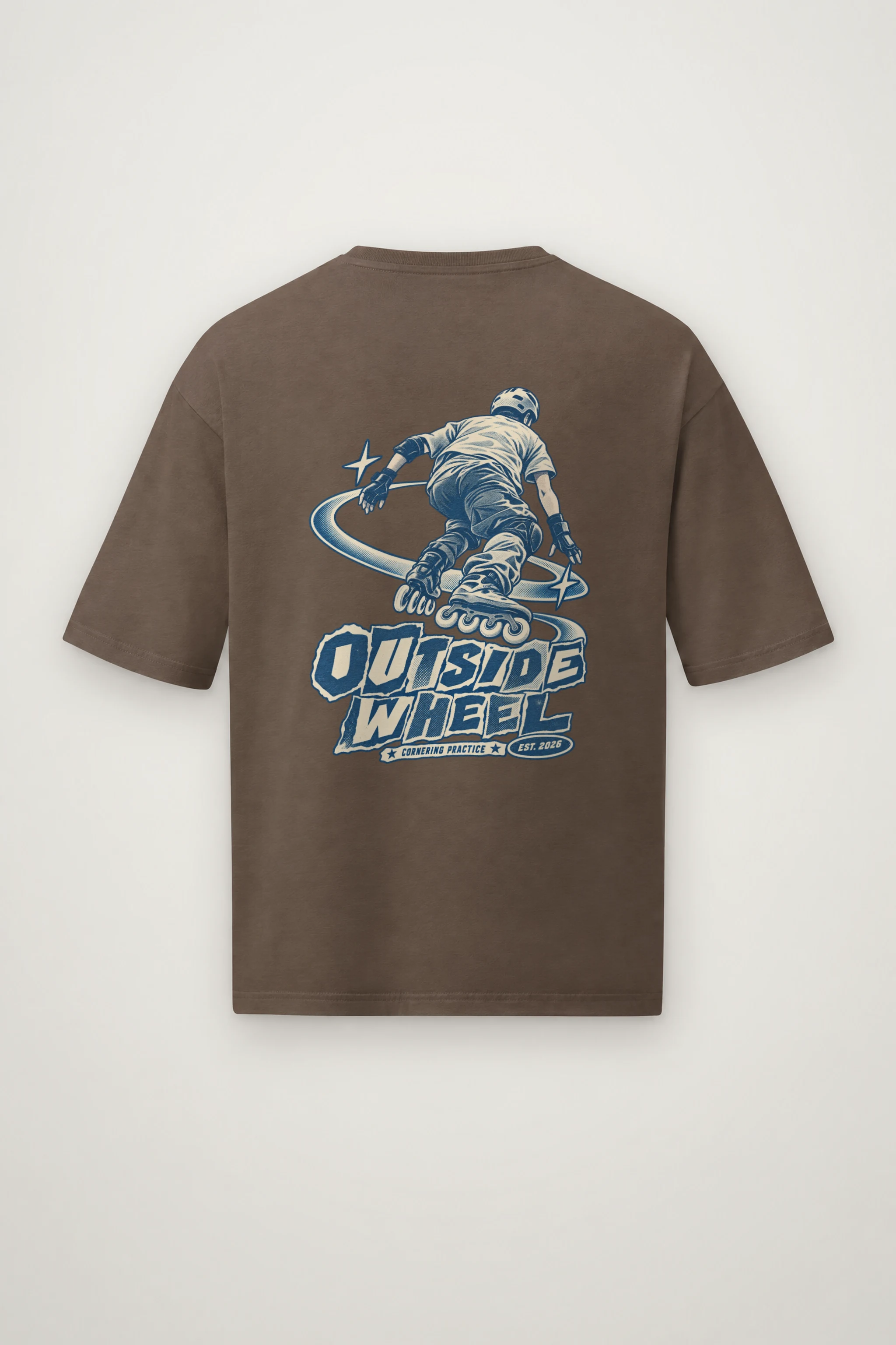 "Outside Wheel Cornering Practice" Men's Oversized Heavyweight Crewneck T-Shirt