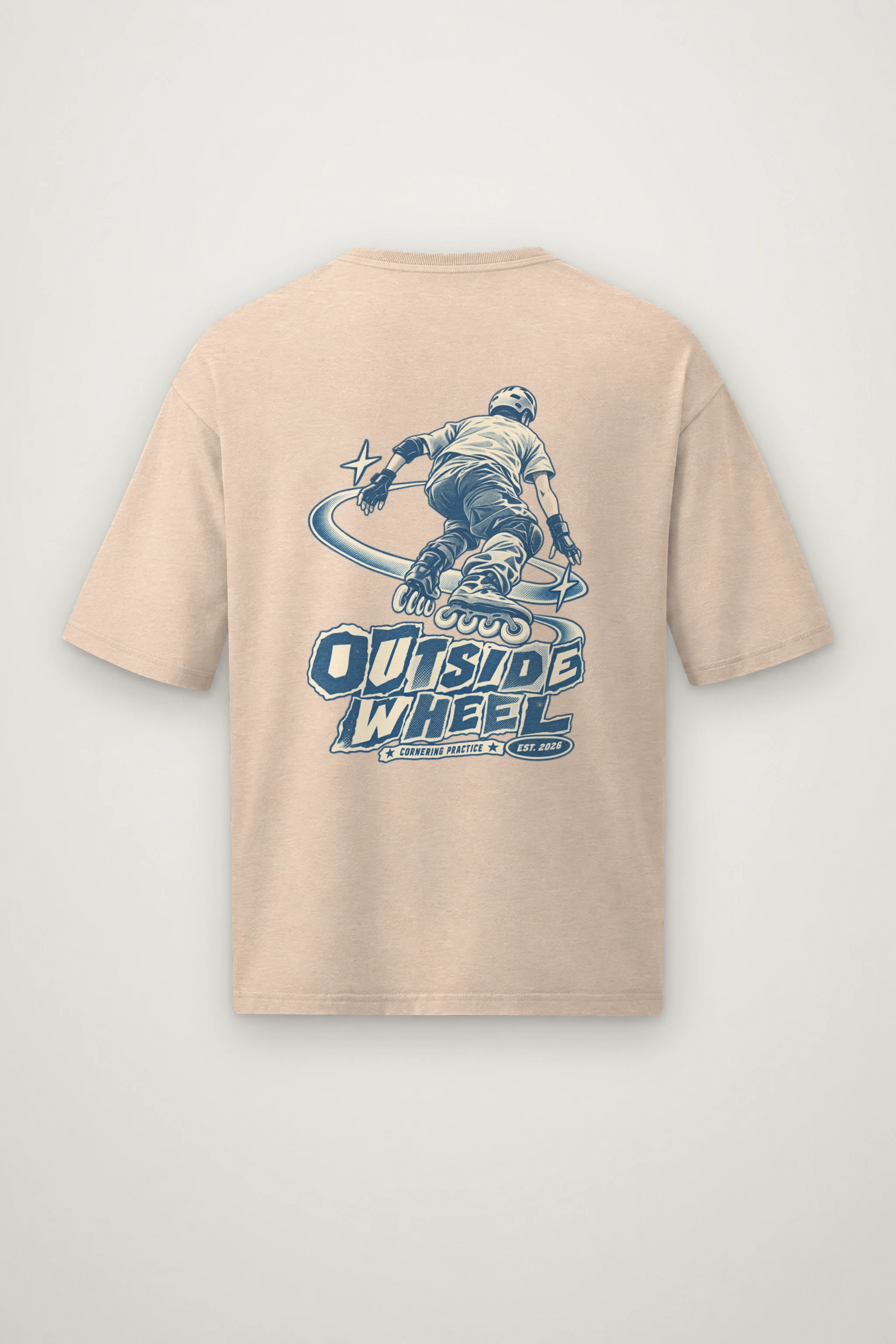 "Outside Wheel Cornering Practice" Men's Oversized Heavyweight Crewneck T-Shirt