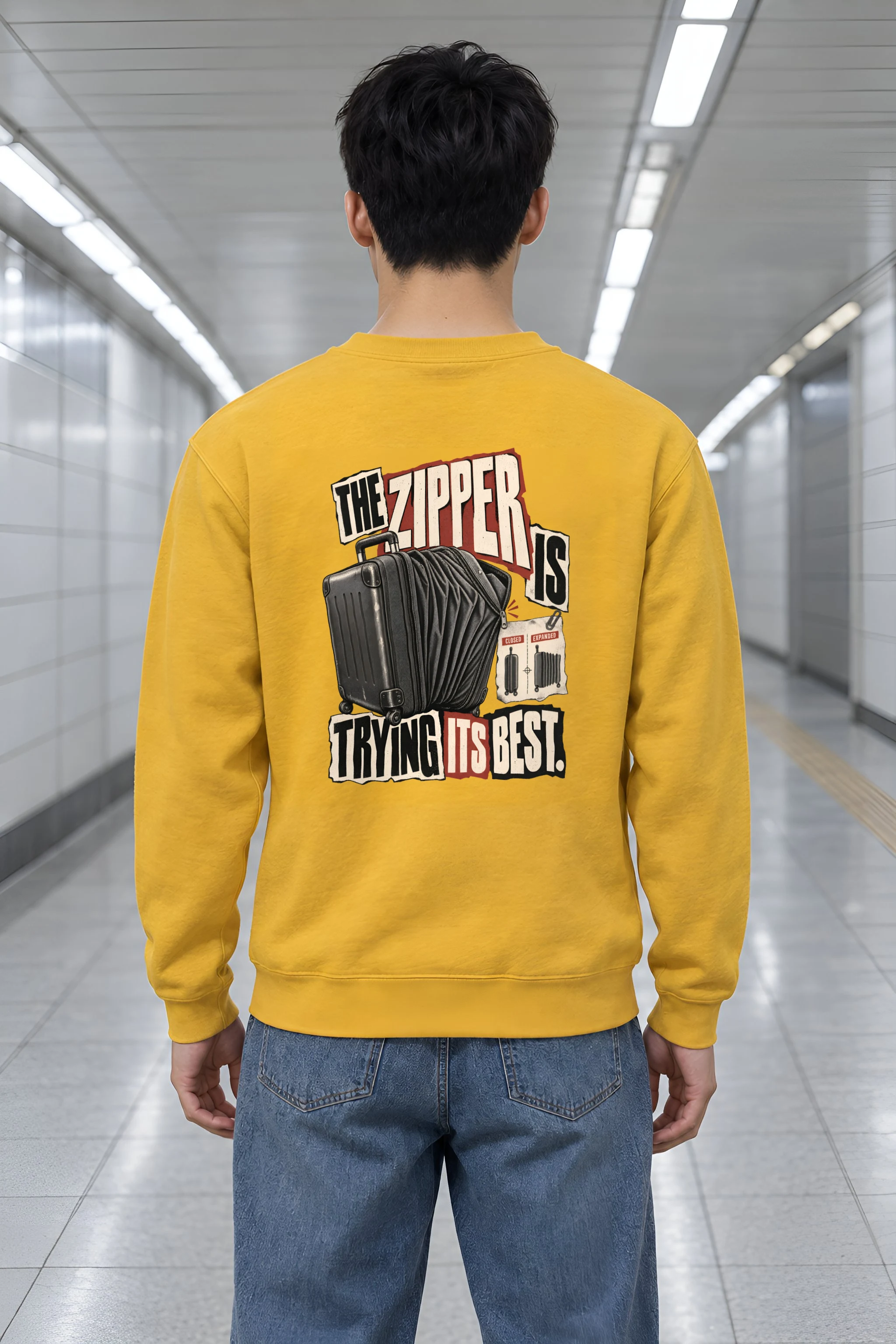 "Overpacked Suitcase" Heavy Blend Unisex Crewneck Sweatshirt