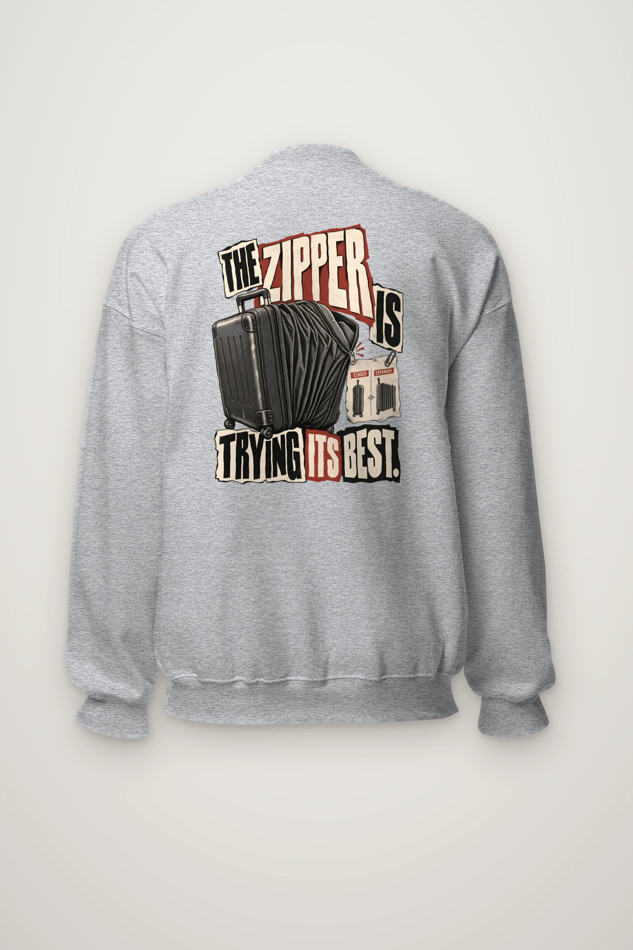 "Overpacked Suitcase" Heavy Blend Unisex Crewneck Sweatshirt