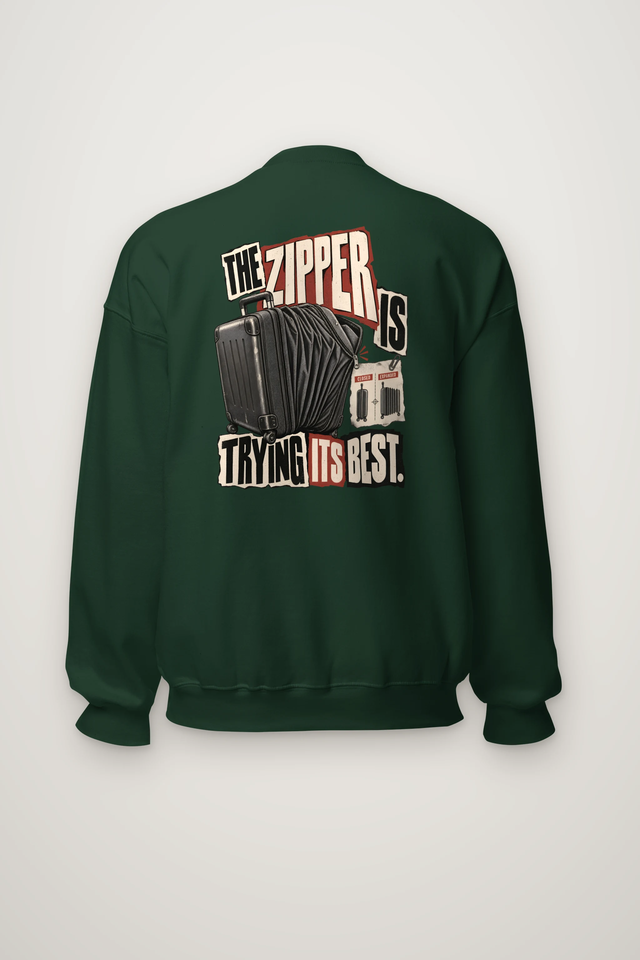"Overpacked Suitcase" Heavy Blend Unisex Crewneck Sweatshirt