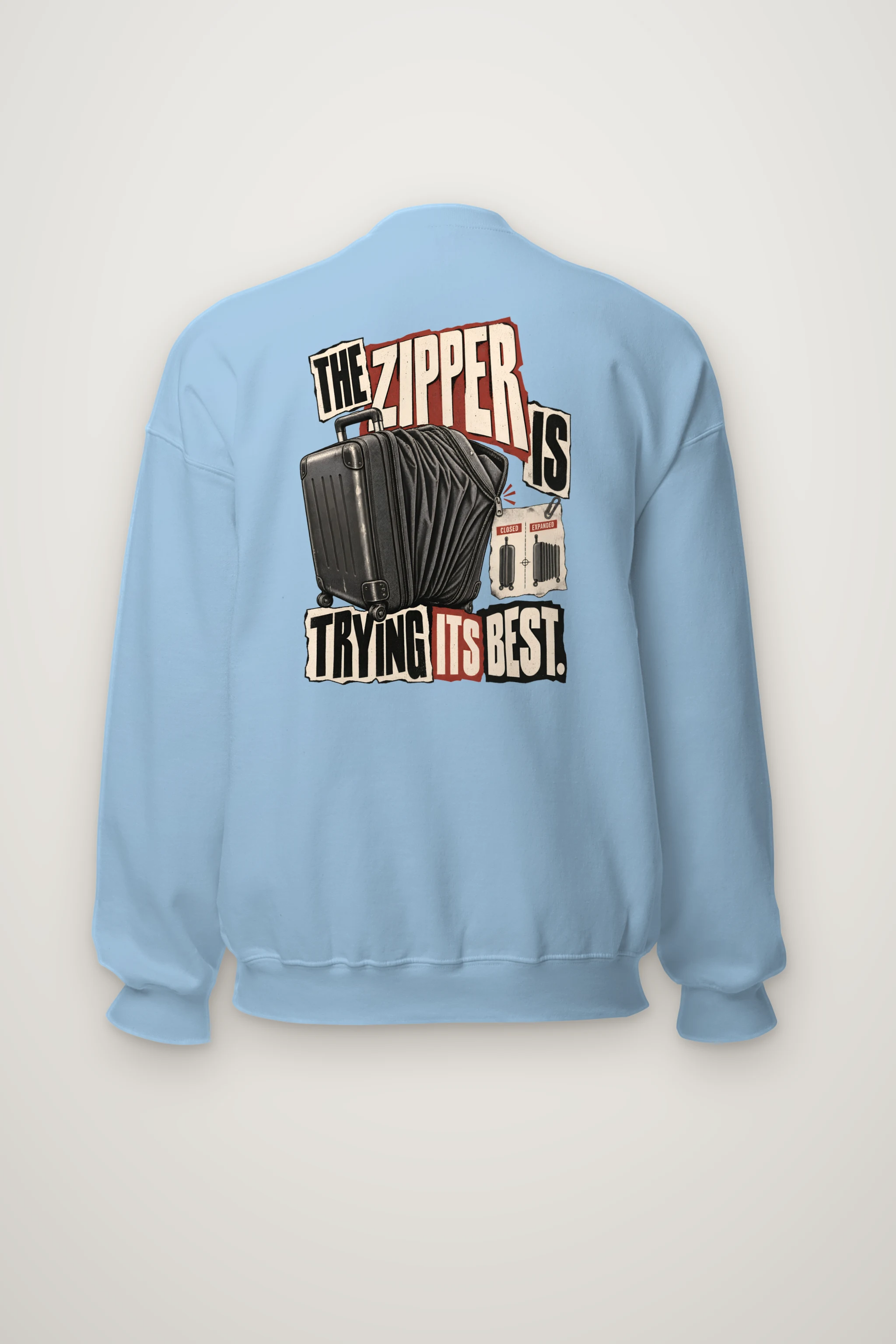 "Overpacked Suitcase" Heavy Blend Unisex Crewneck Sweatshirt