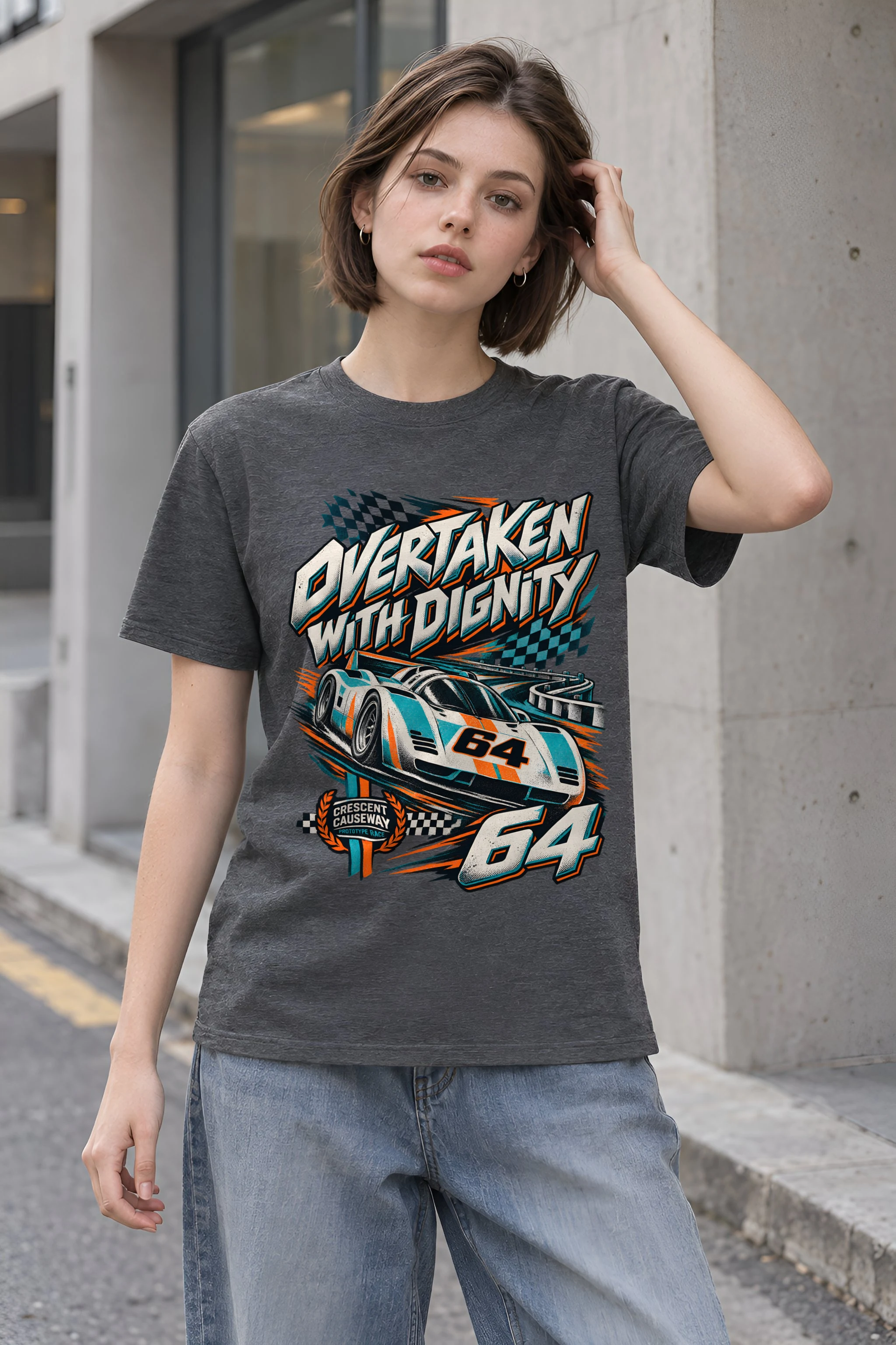"Overtaken With Dignity" Heavyweight Unisex Crewneck T-shirt