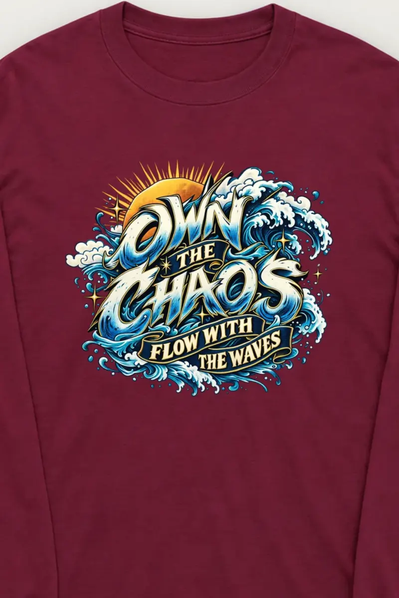 "Waveform Authority" Unisex Longsleeve T-shirt - the graphic up close