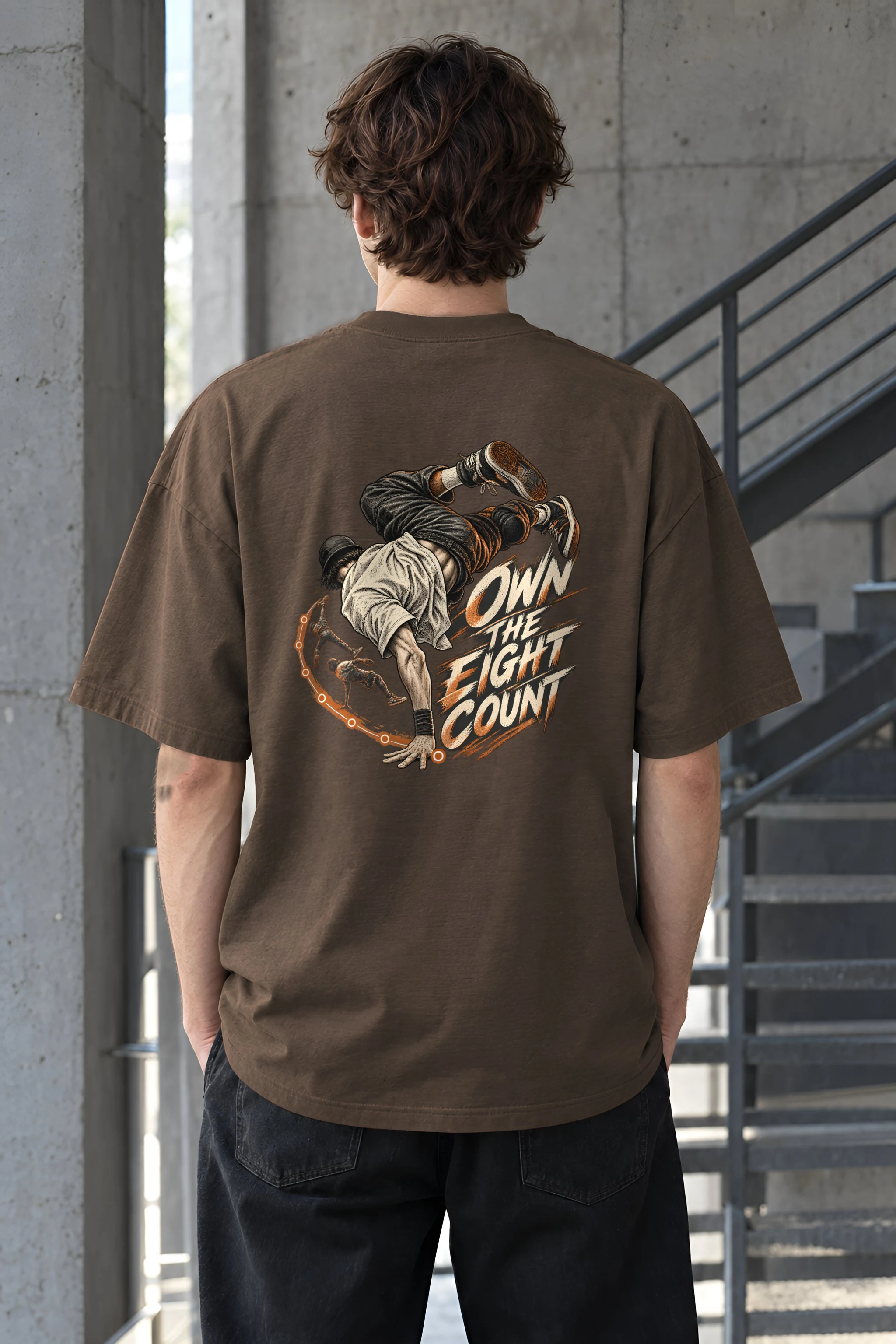 "Own the Eight Count" Men's Oversized Heavyweight Crewneck T-Shirt