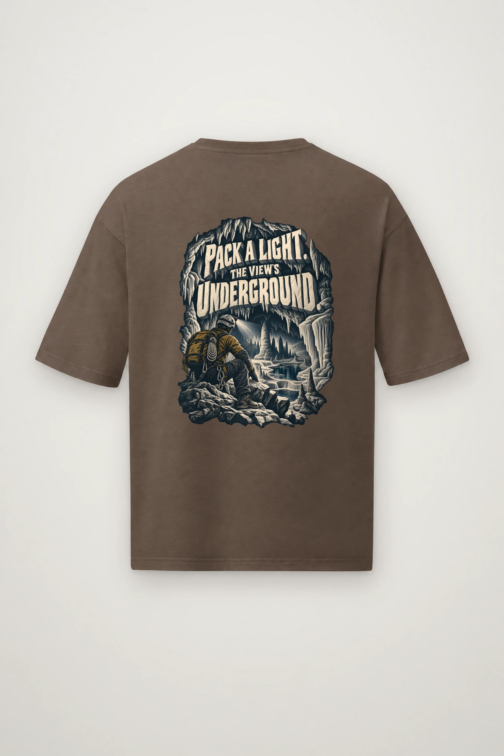 "Pack a Light Underground" Men's Oversized Heavyweight Crewneck T-Shirt