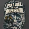 "Pack a Light Underground" Men's Oversized Heavyweight Crewneck T-Shirt