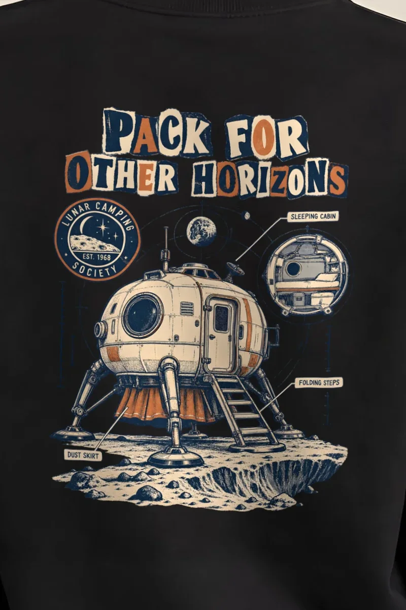 "Pack for Other Horizons" Heavy Blend Unisex Crewneck Sweatshirt - the graphic up close