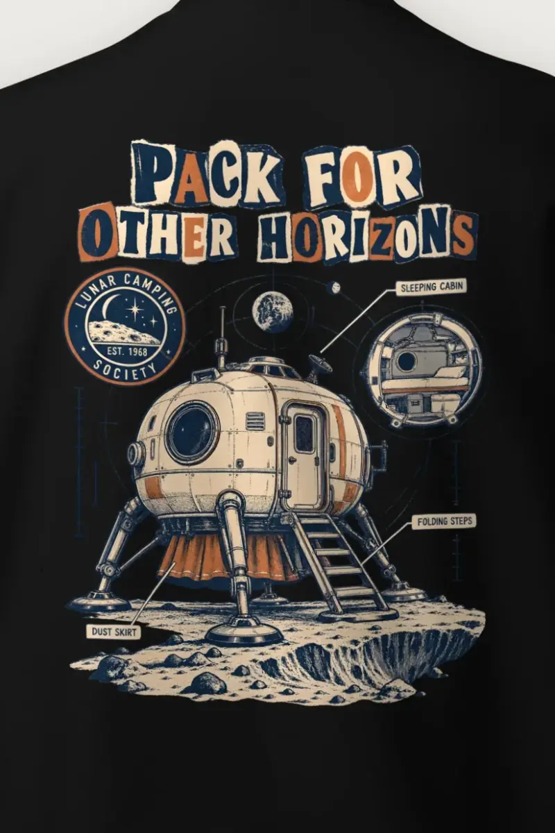 "Pack for Other Horizons" Heavy Blend Unisex Crewneck Sweatshirt - the graphic up close