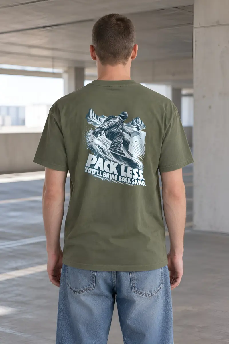 "Pack Less, Bring Back Sand" Heavyweight Unisex Crewneck T-shirt