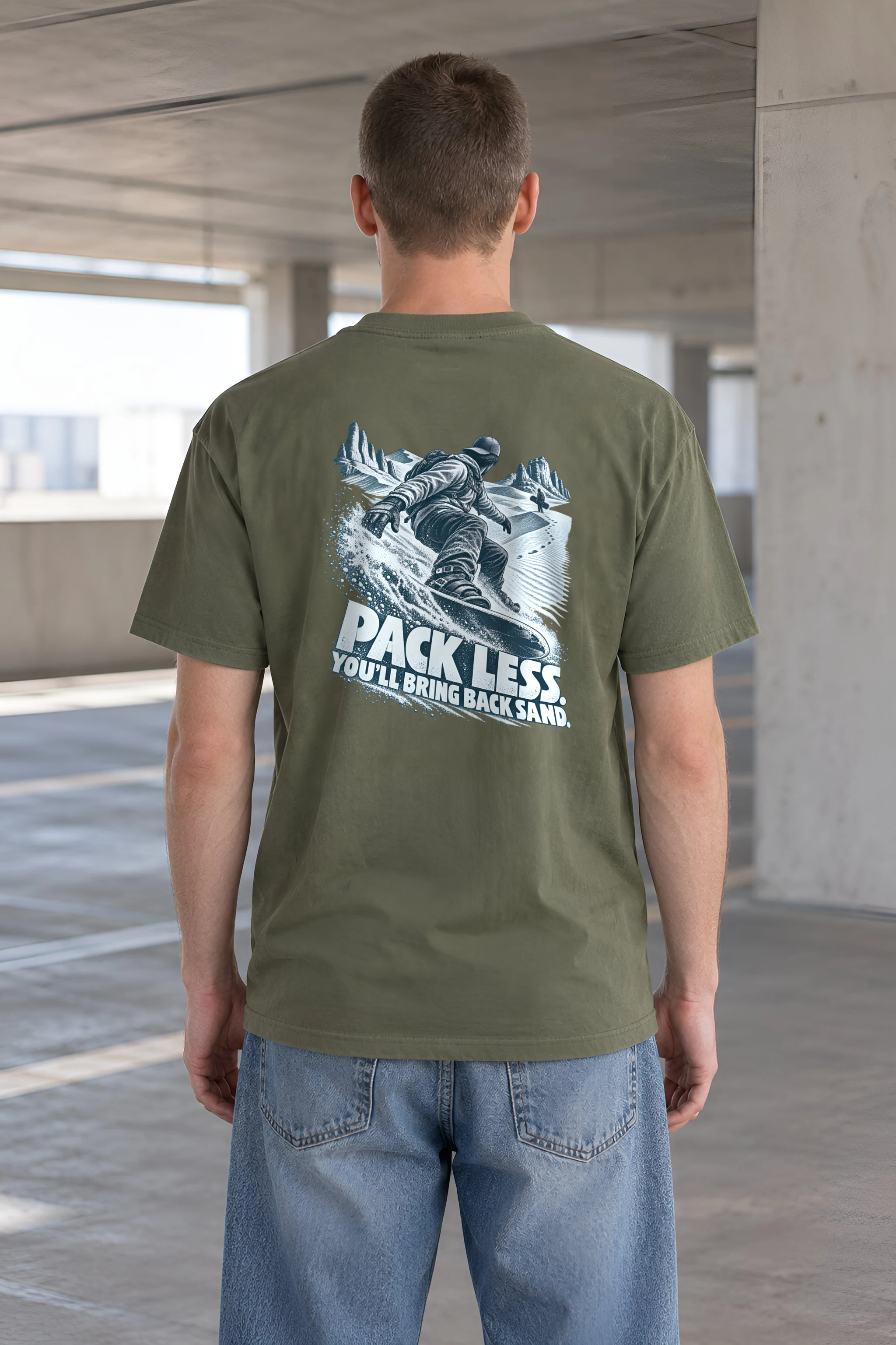 "Pack Less, Bring Back Sand" Heavyweight Unisex Crewneck T-shirt