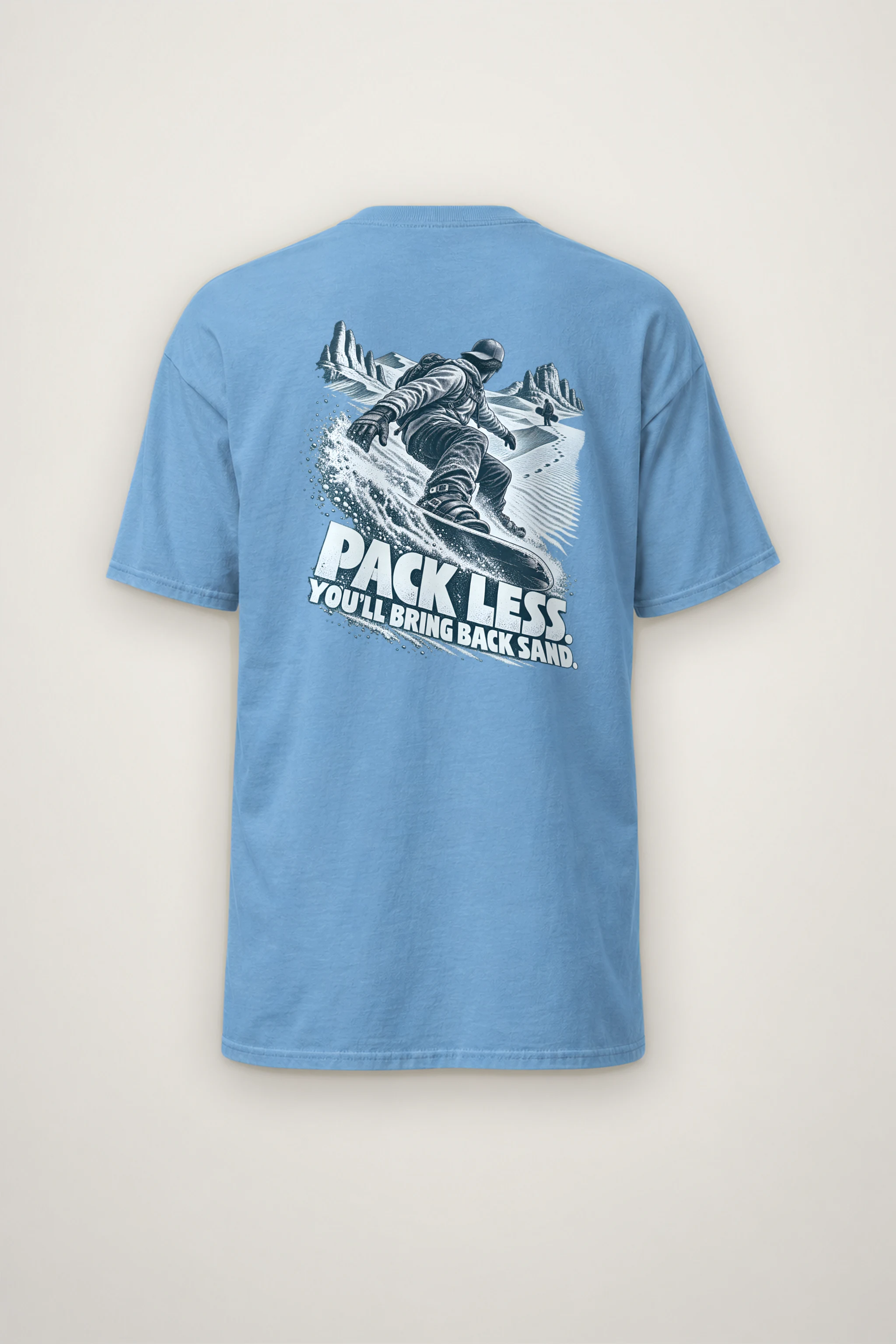 "Pack Less, Bring Back Sand" Heavyweight Unisex Crewneck T-shirt